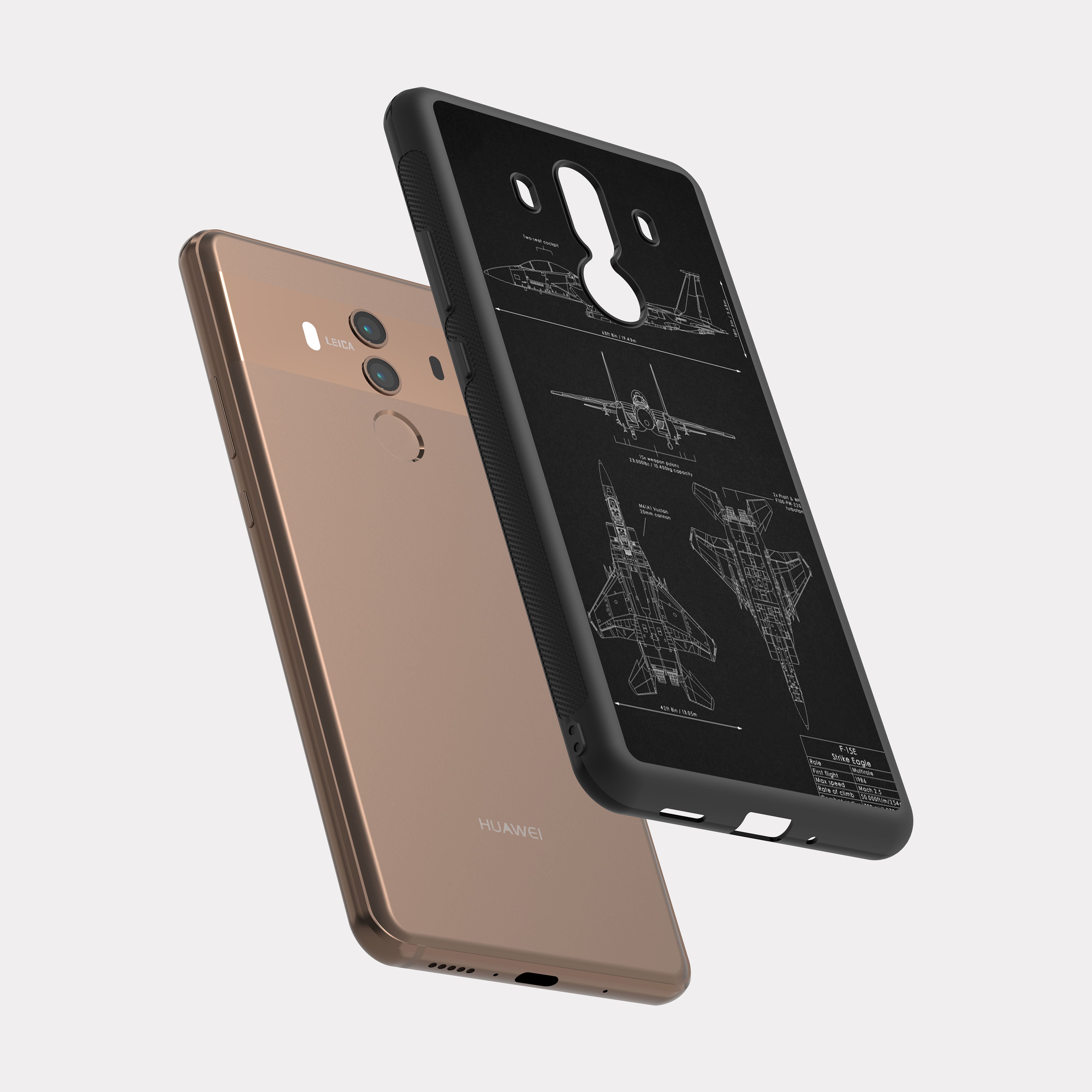 Huawei Mate 10 case cover F 15 Eagle Aircraft Grey