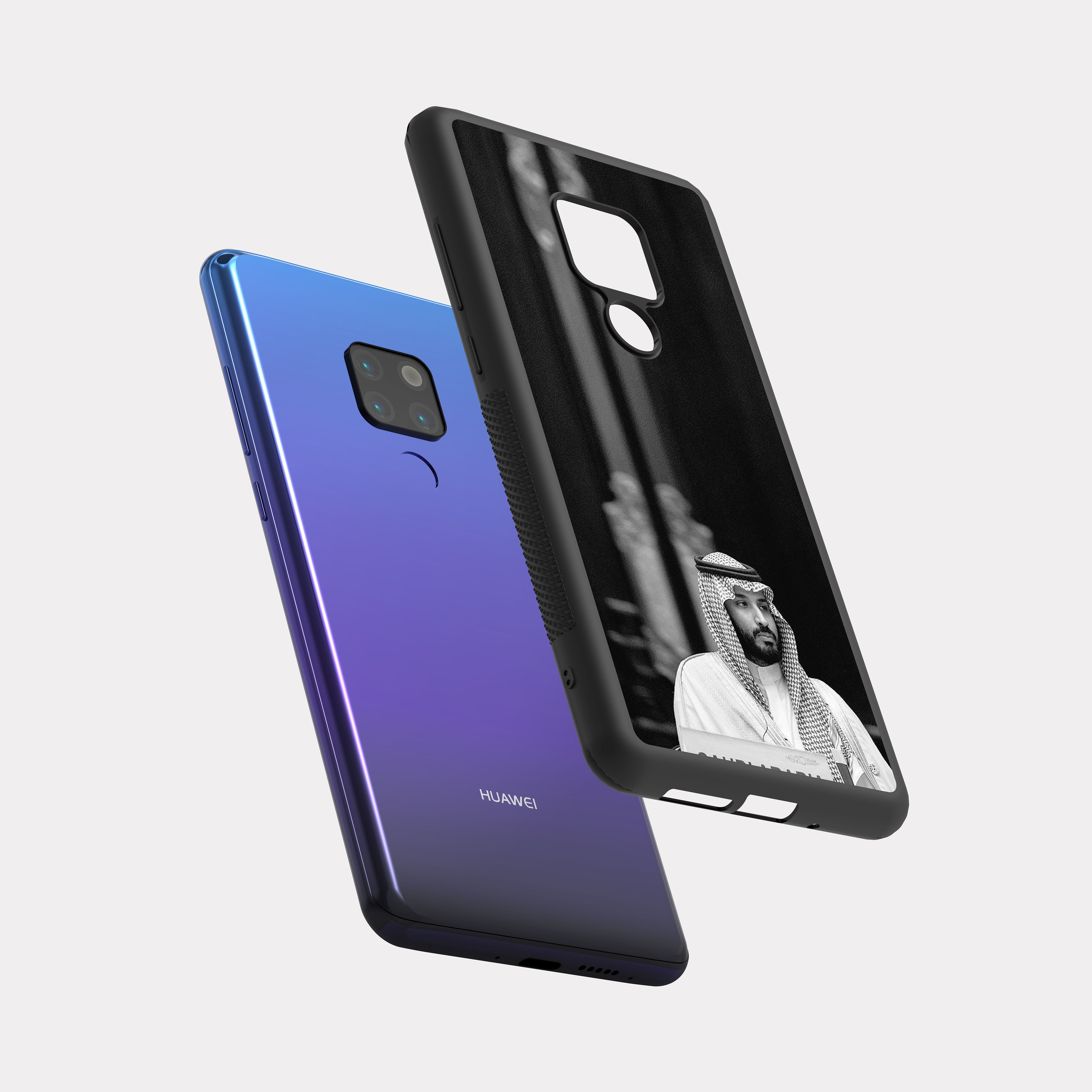 Huawei Mate 20 case cover MBS Prince Mohammed bin Salman White Black