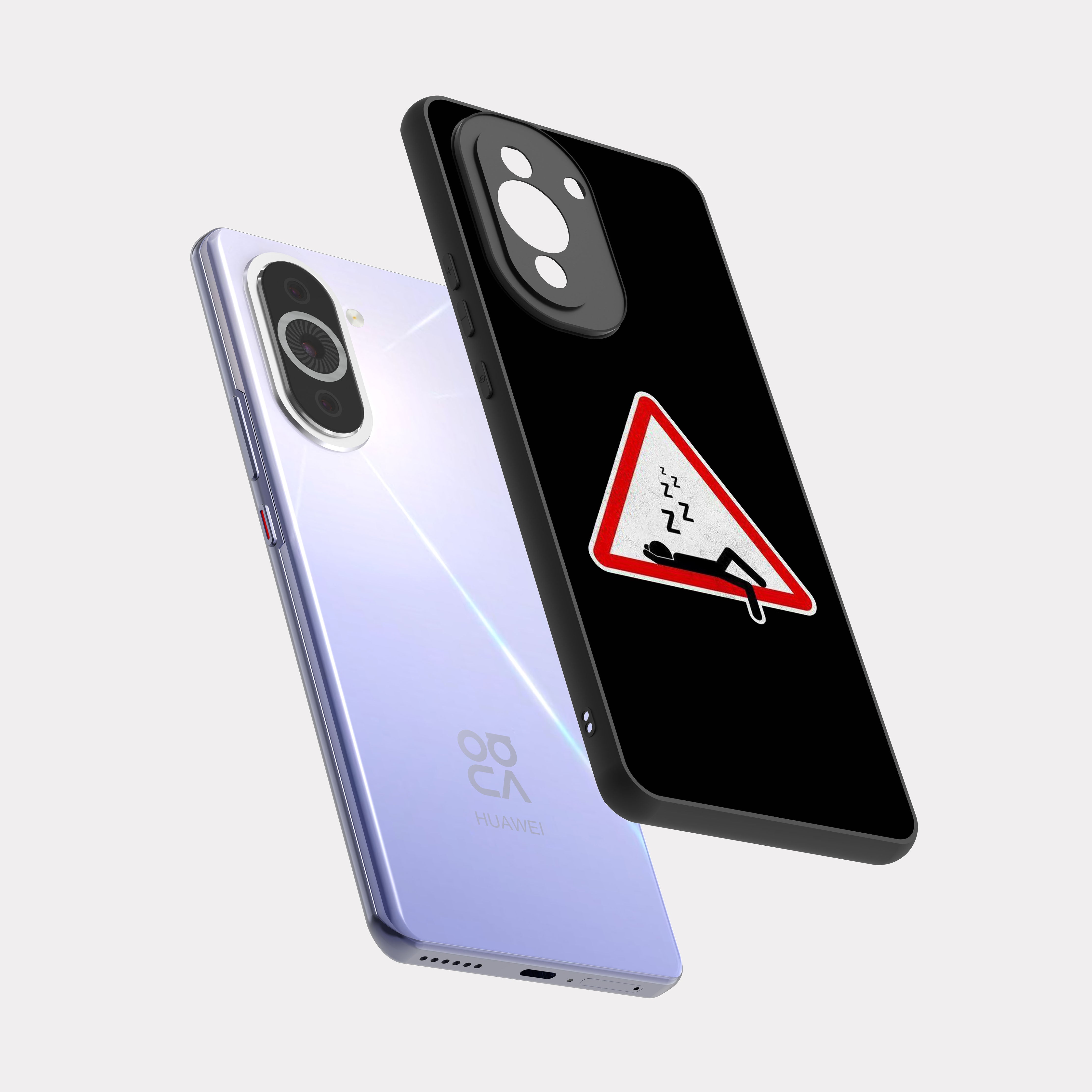 Huawei Nova 10 case cover Caution Warning Signs Black
