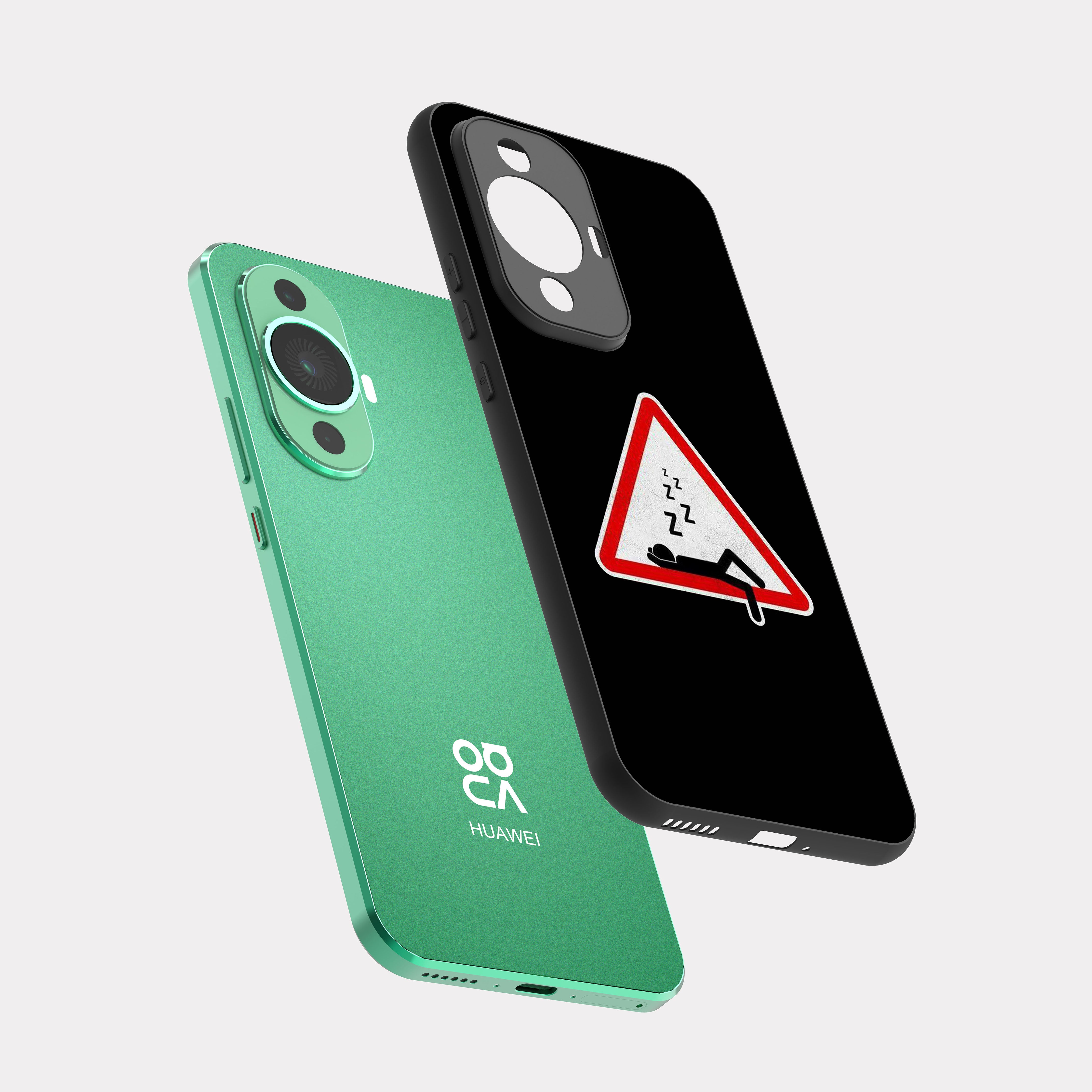 Huawei Nova 11 case cover Caution Warning Signs Black