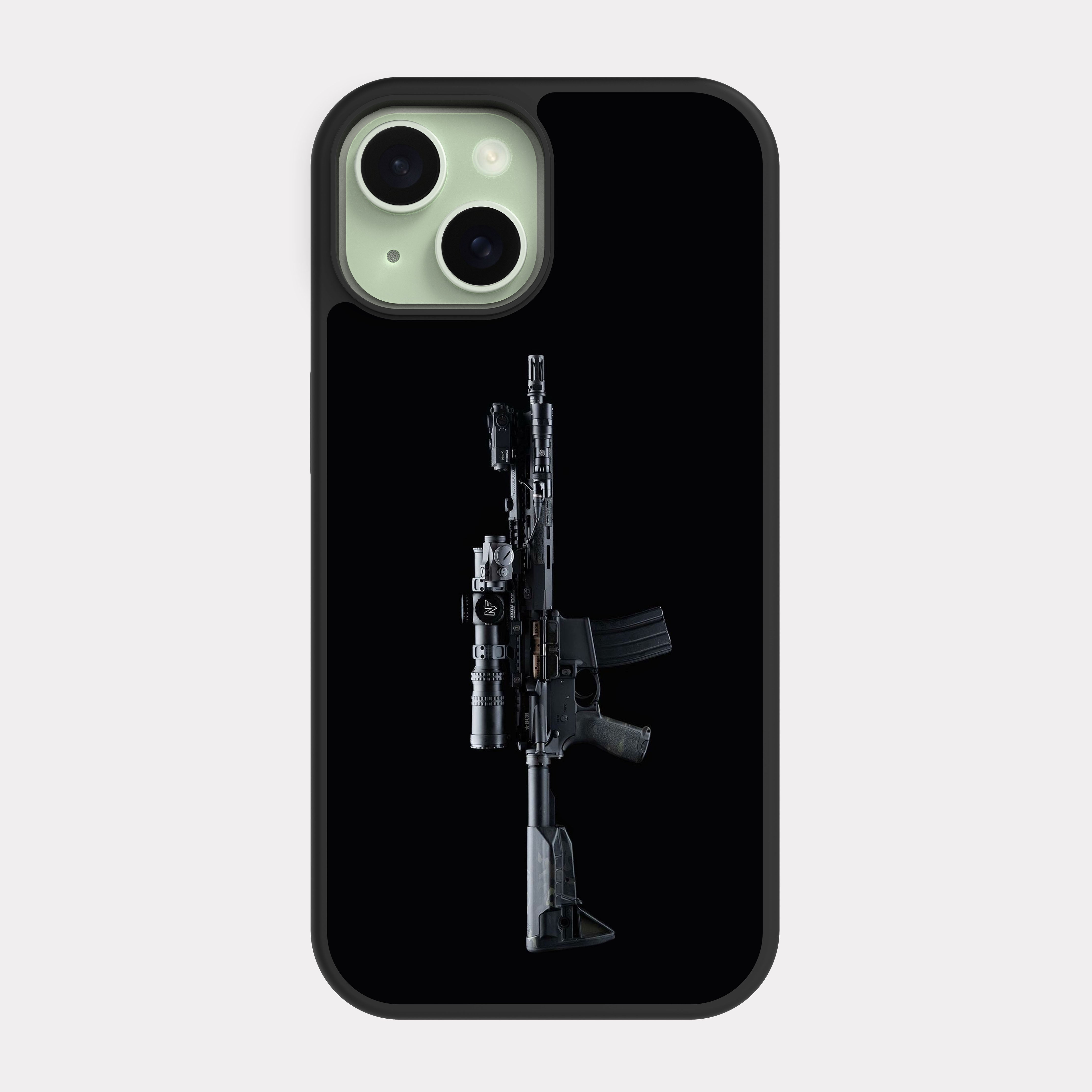 iPhone 15 case cover M4 Assault Rifle Grey