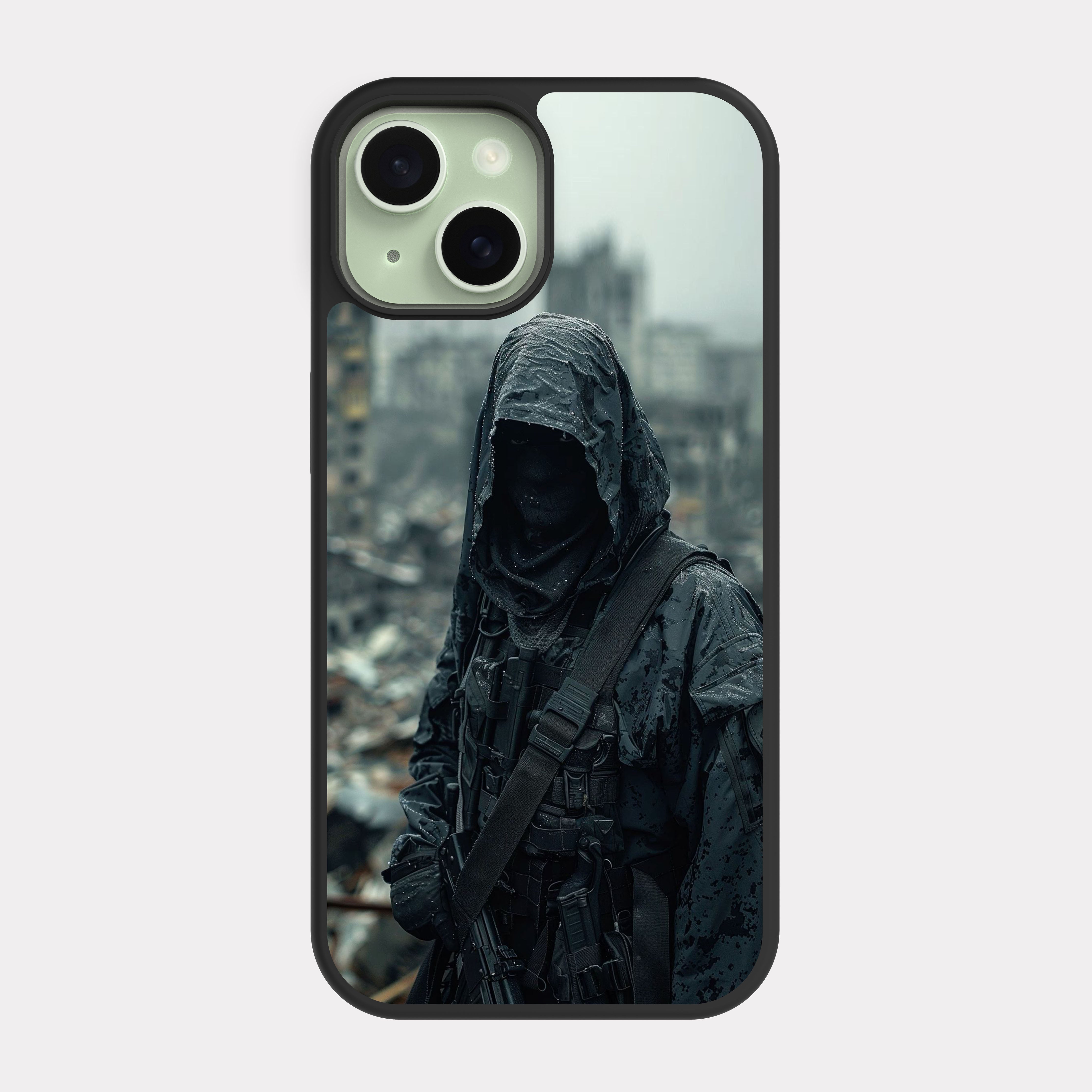 iPhone 15 case cover Combat soldier Black