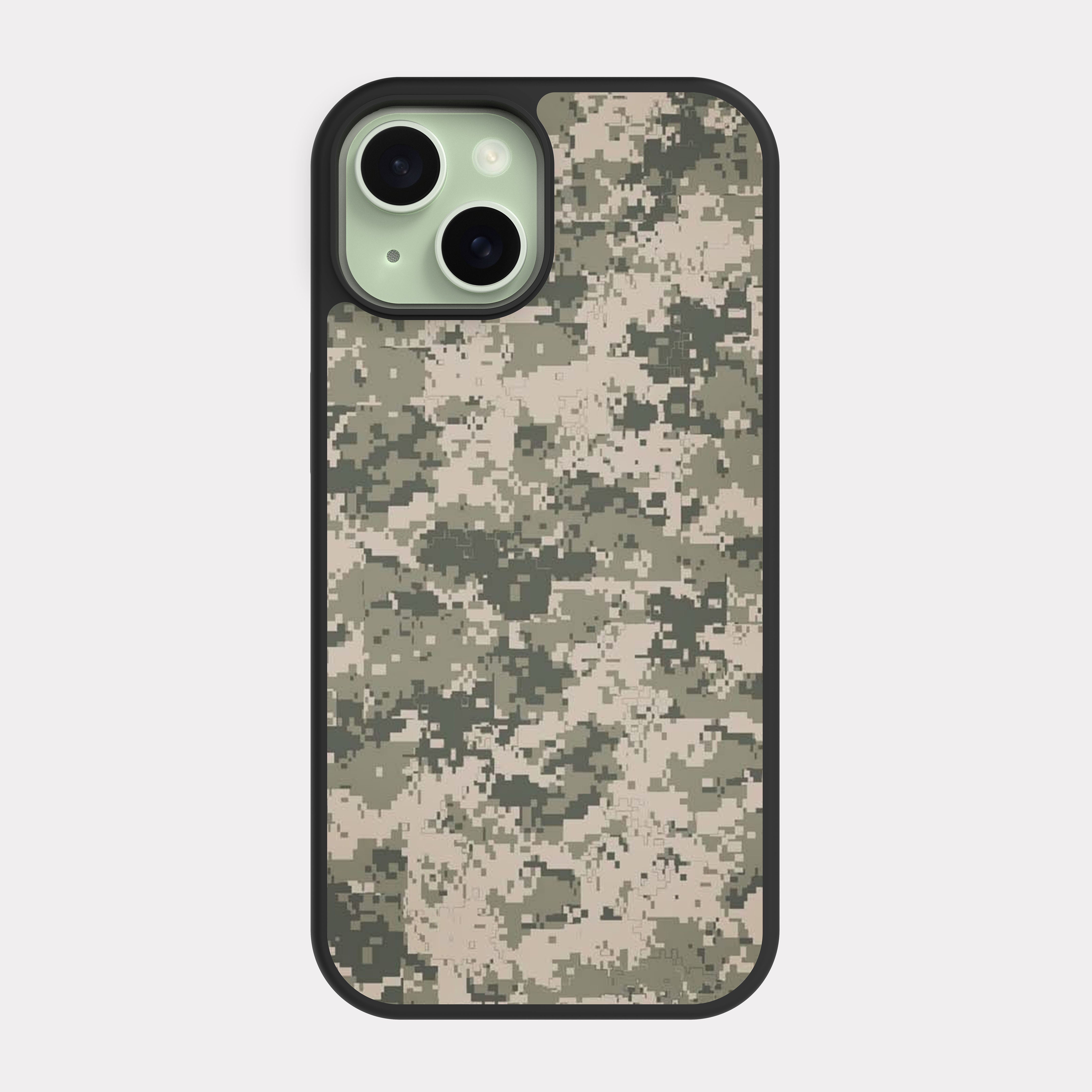 iPhone 15 case cover Military Camo Gray Beige