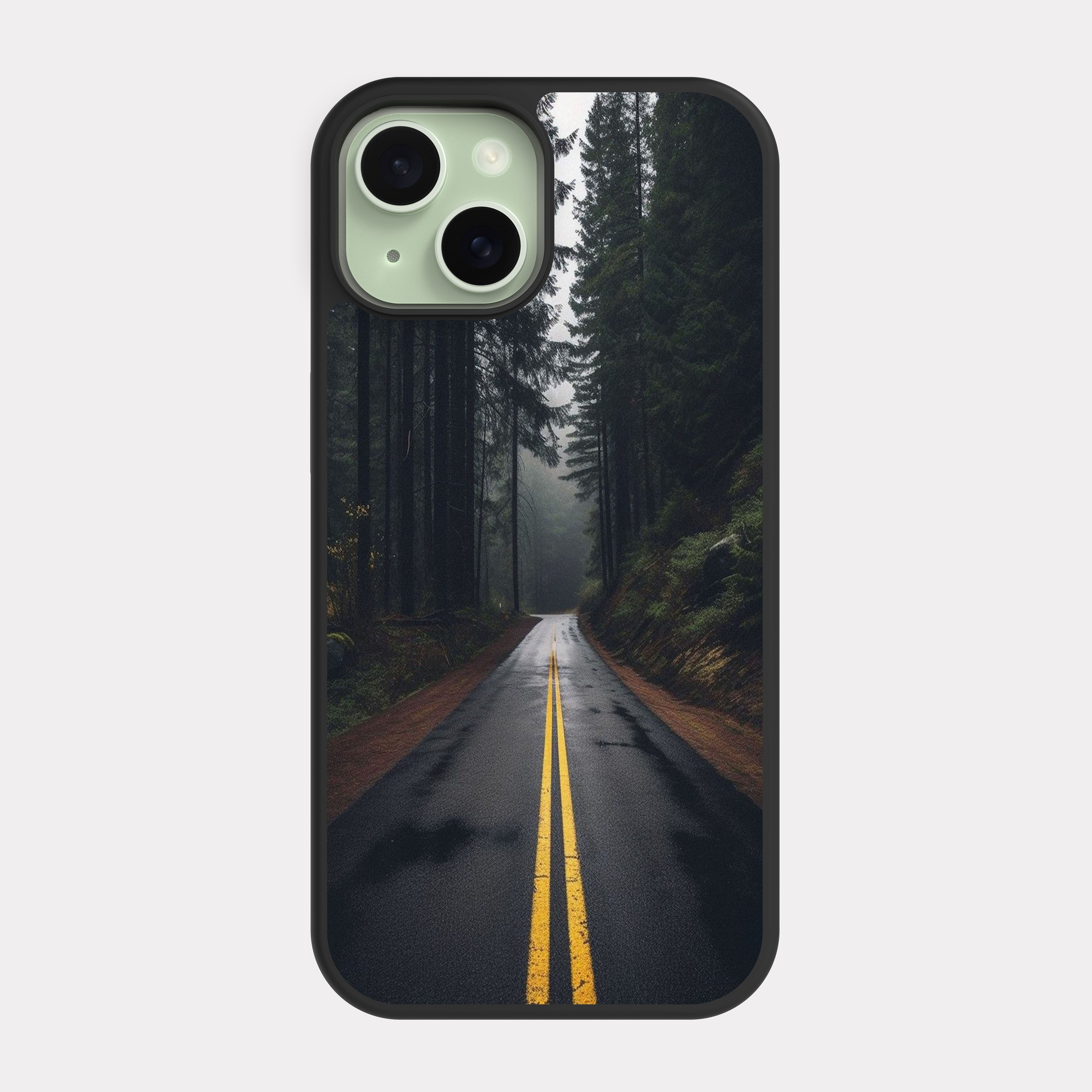 iPhone 15 case cover Forest road Green