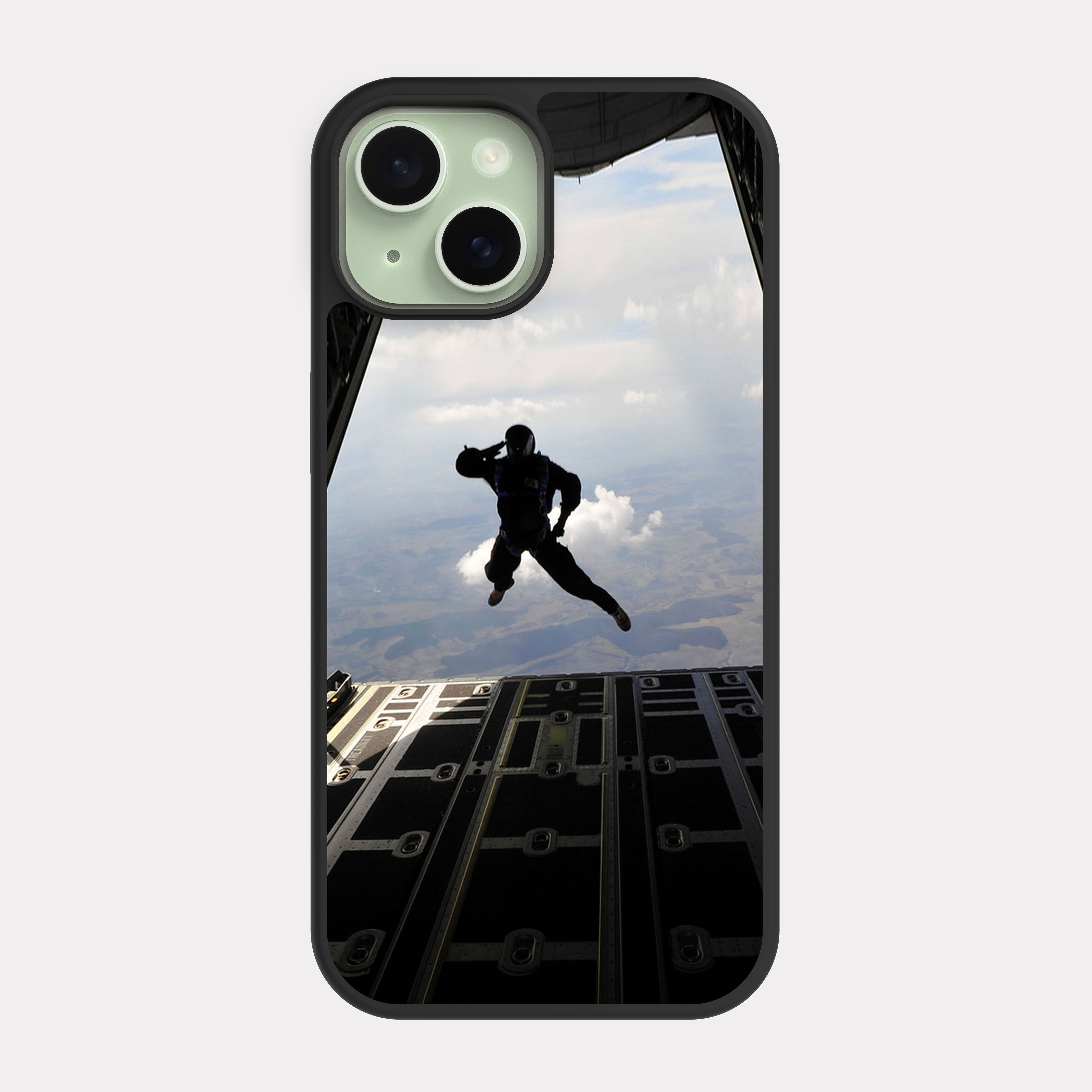 iPhone 15 case cover Military Pilot Paratrooper White