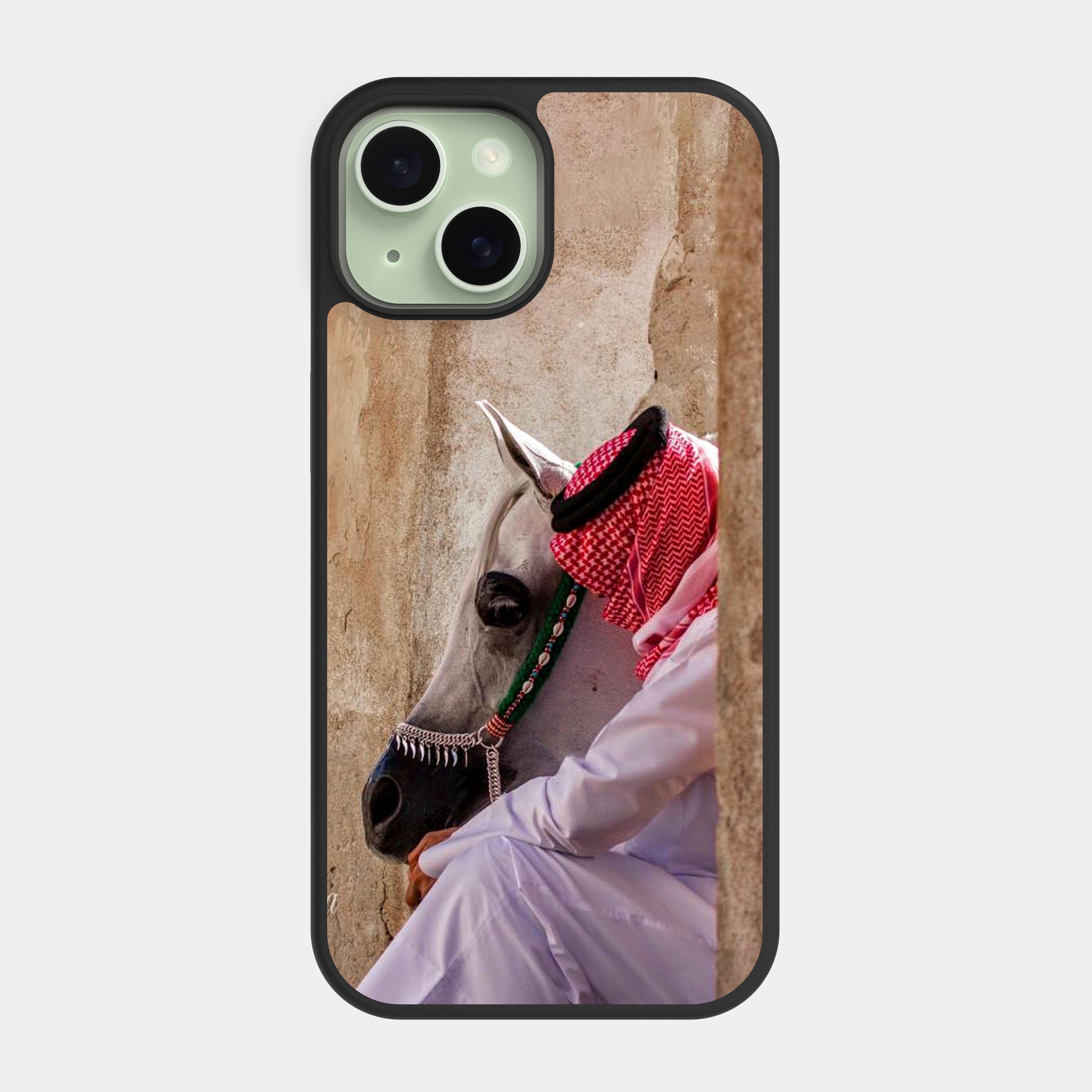 iPhone 15 case cover Horse And Saudi Horseman Beige