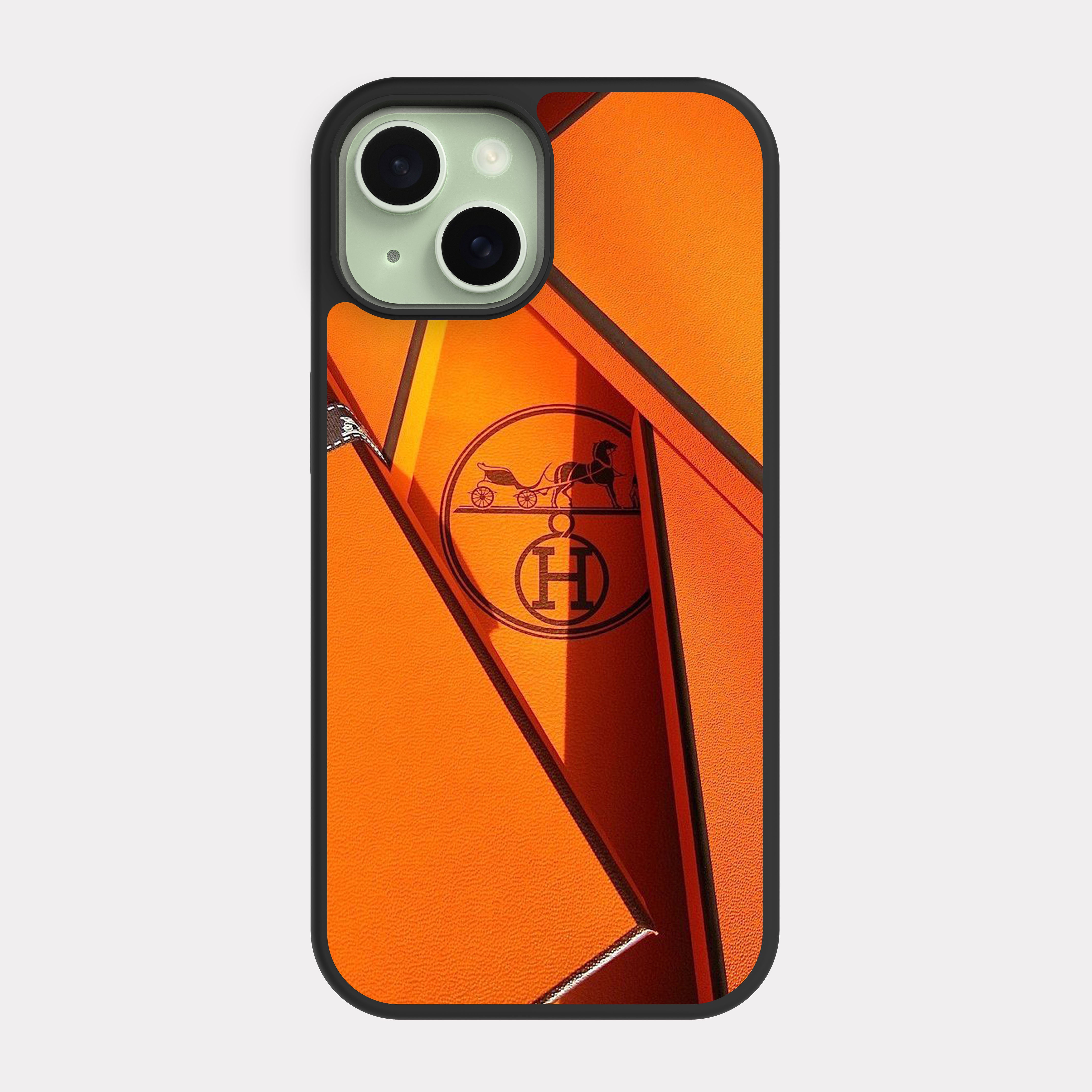 iPhone 15 case cover Orange Black Hermes