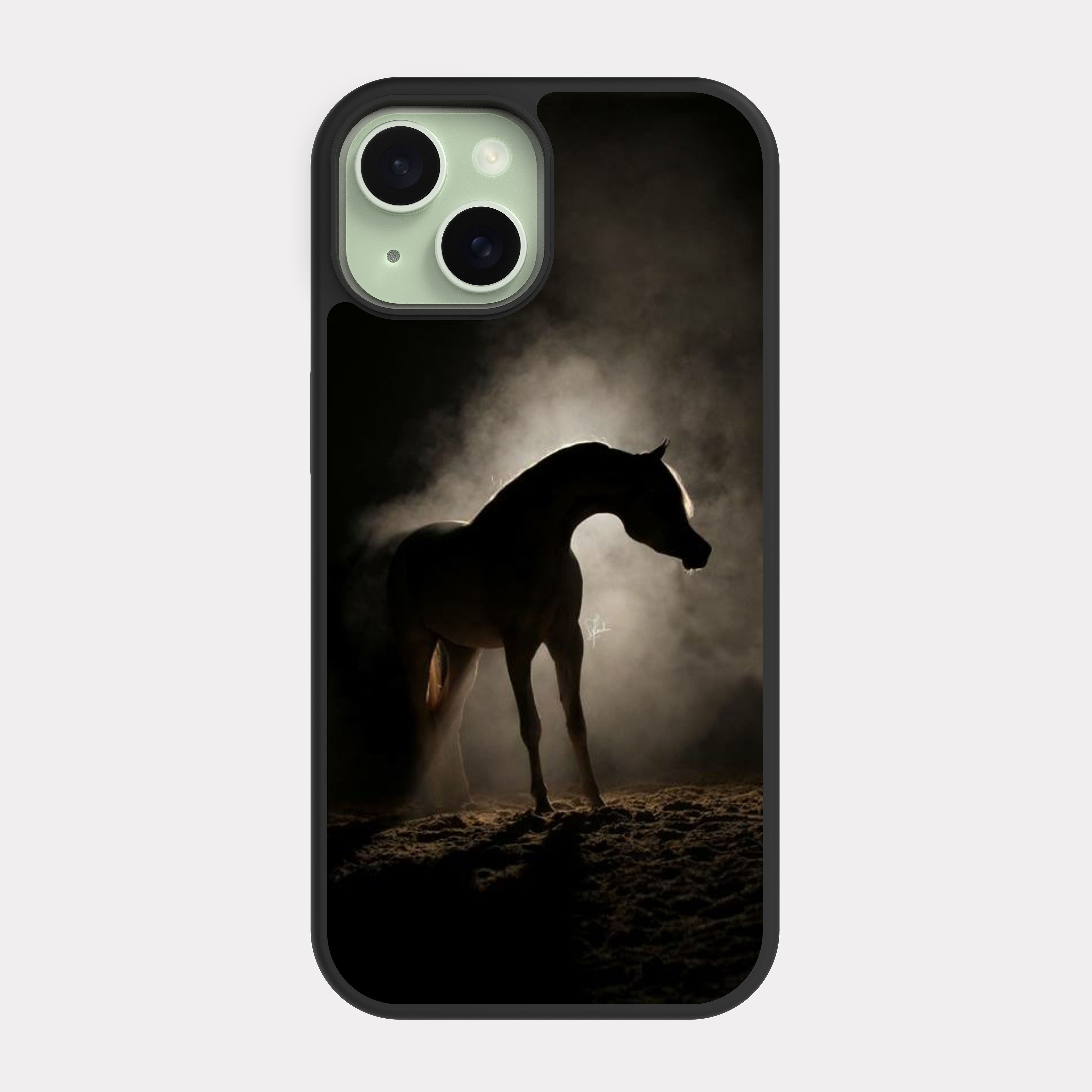 iPhone 15 case cover Arabian Horse Black