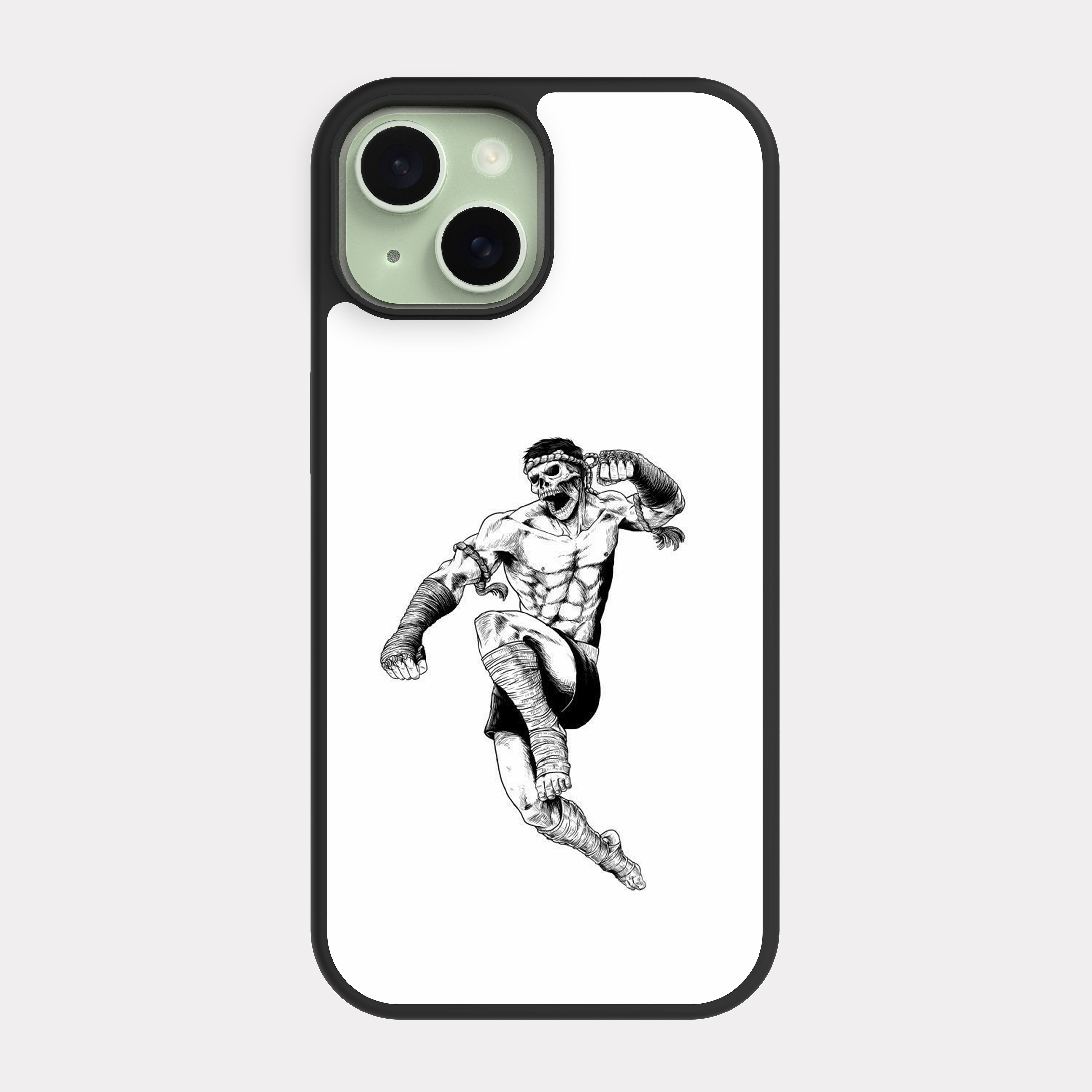 iPhone 15 case cover Muay Thai Figther White