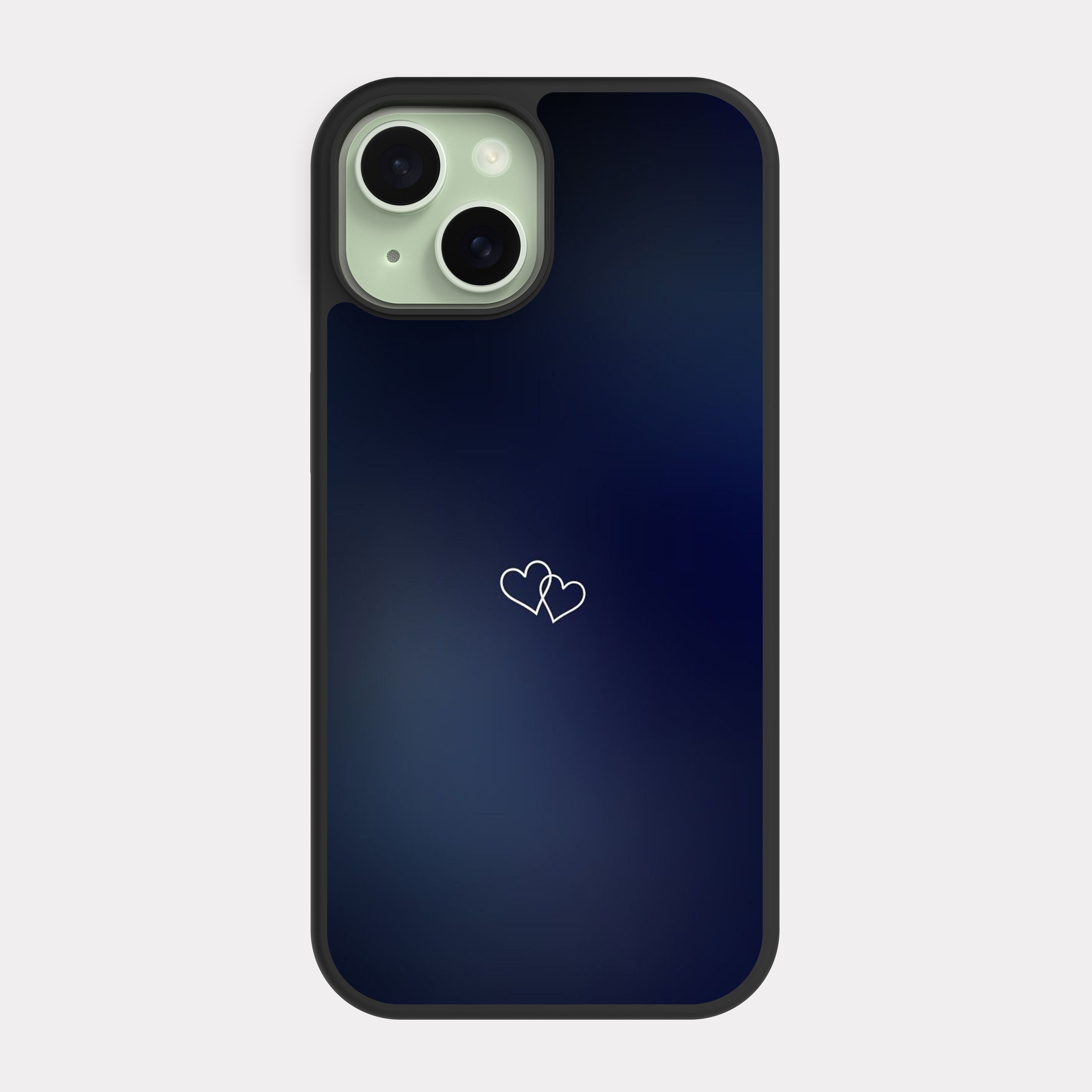 iPhone 15 case cover White Heart Blue