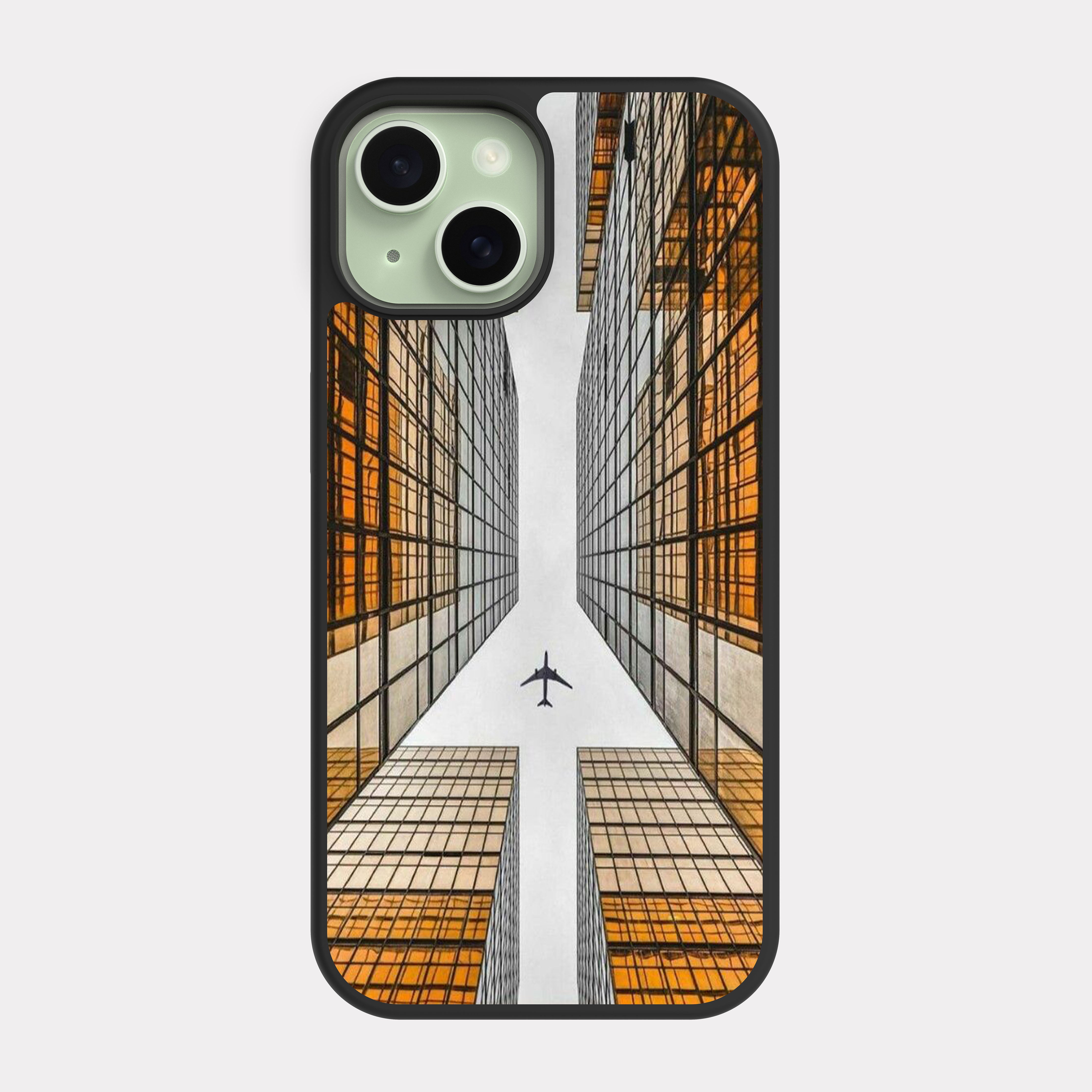iPhone 15 case cover Towers and Plane White
