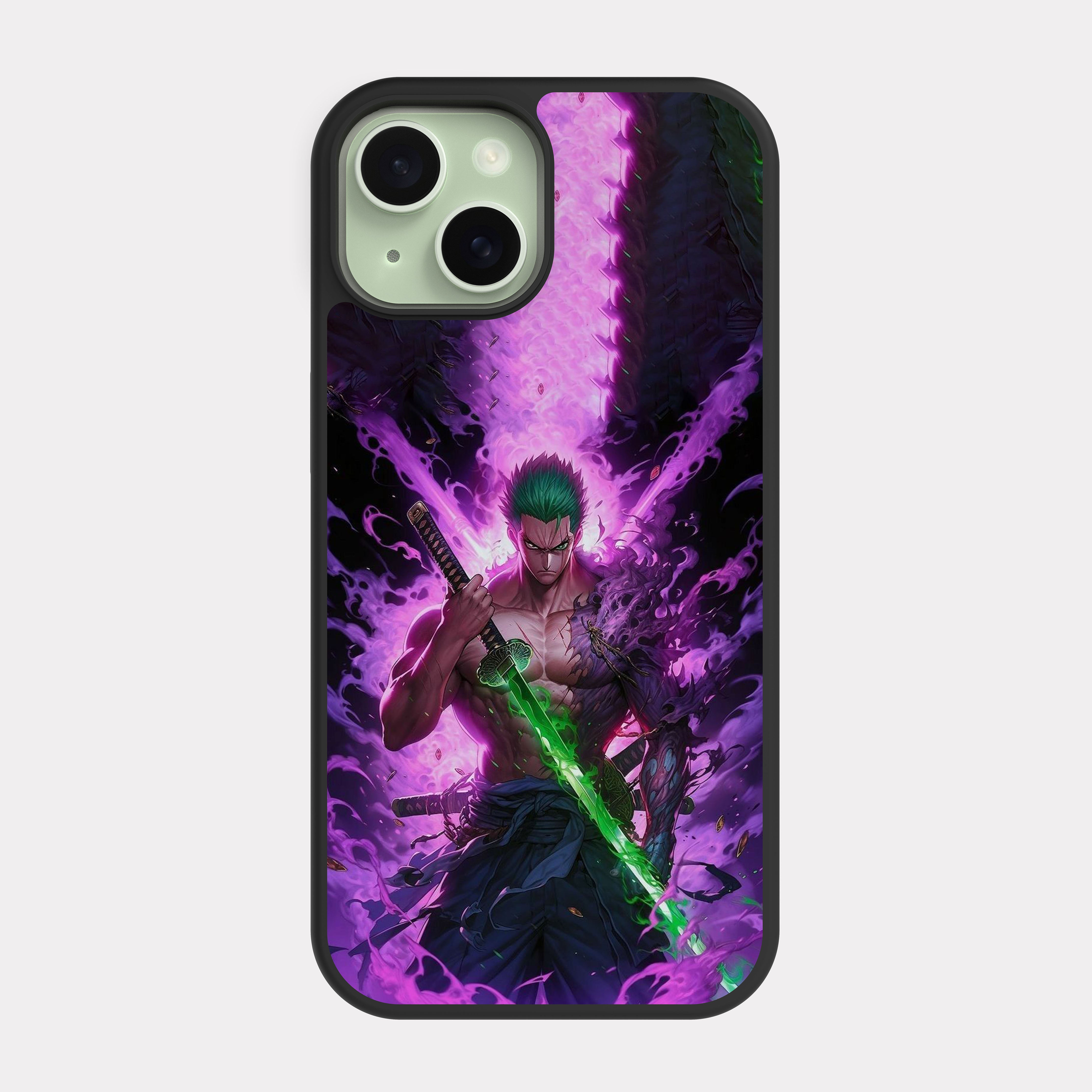 iPhone 15 case cover One Piece Zoro Purple Green