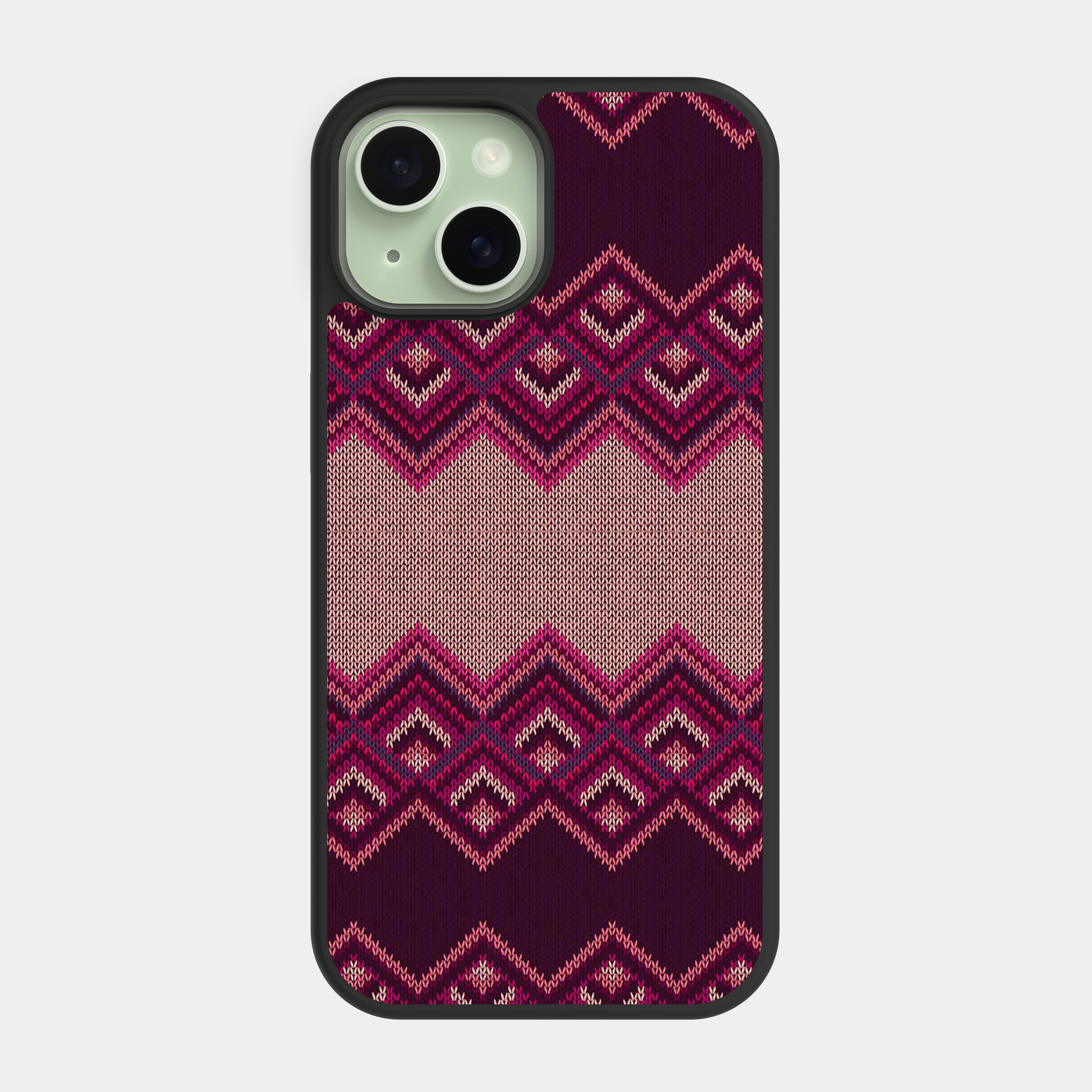 iPhone 15 case cover Realistic fabric pattern Pink