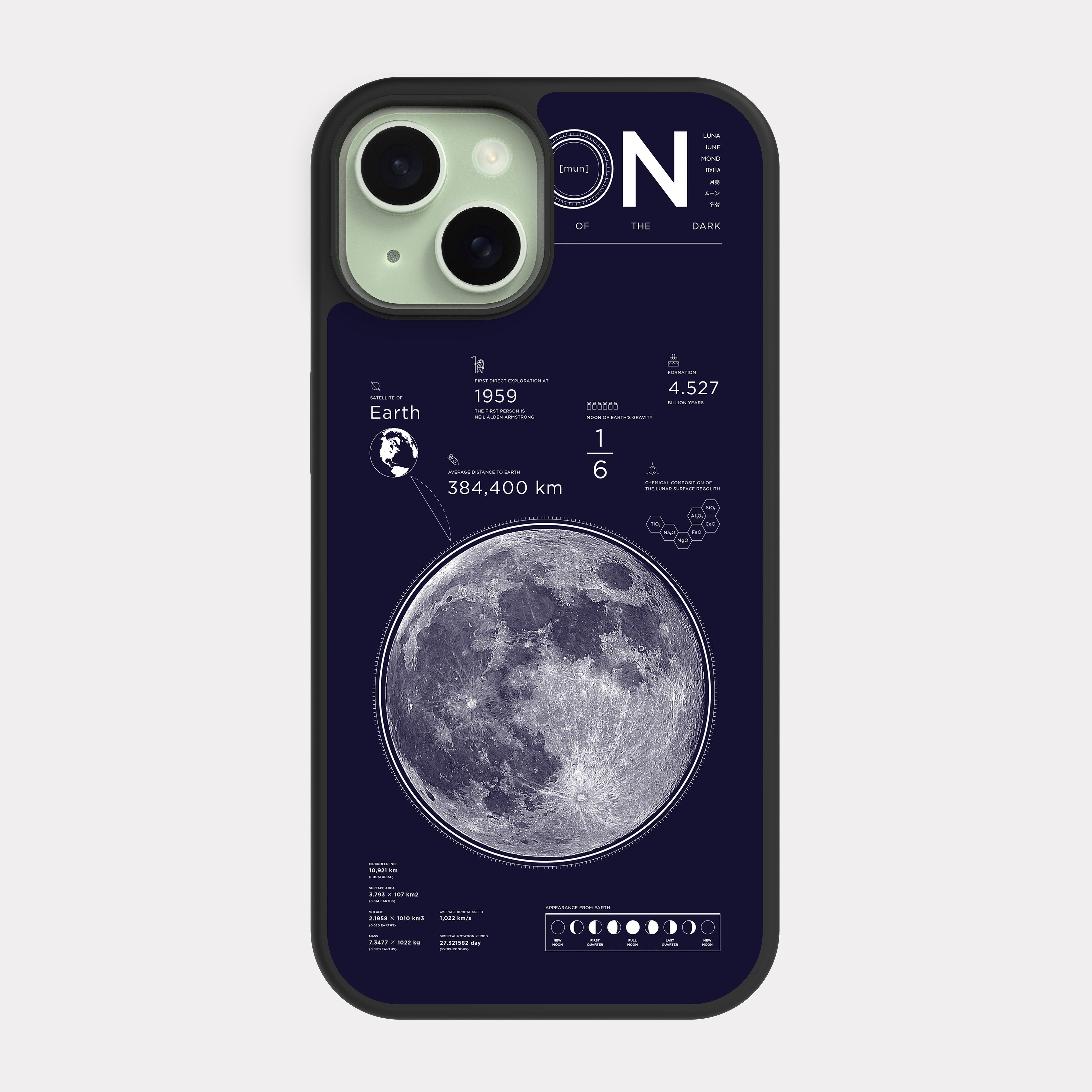 iPhone 15 case cover moon White