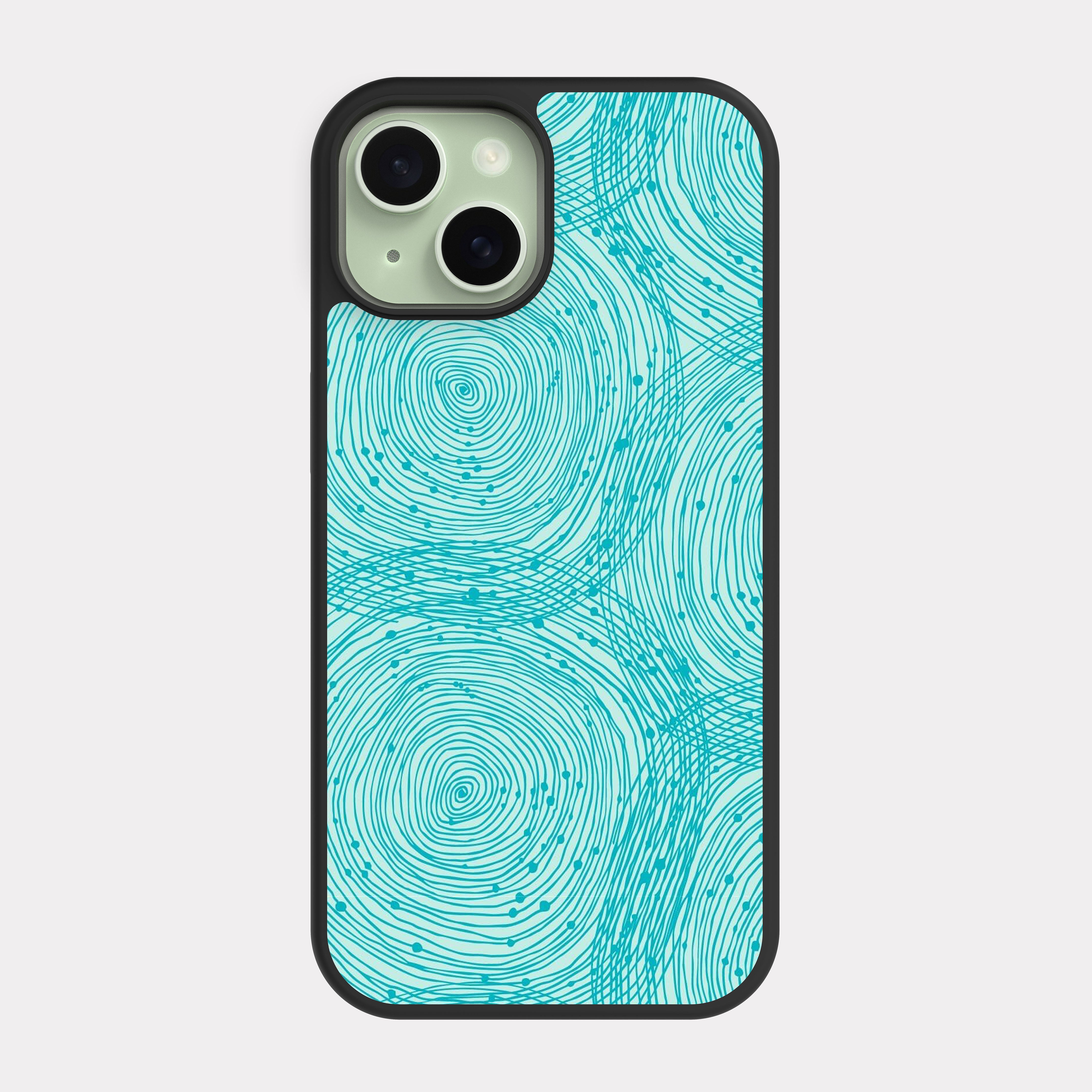 iPhone 15 case cover Circles pattern Blue