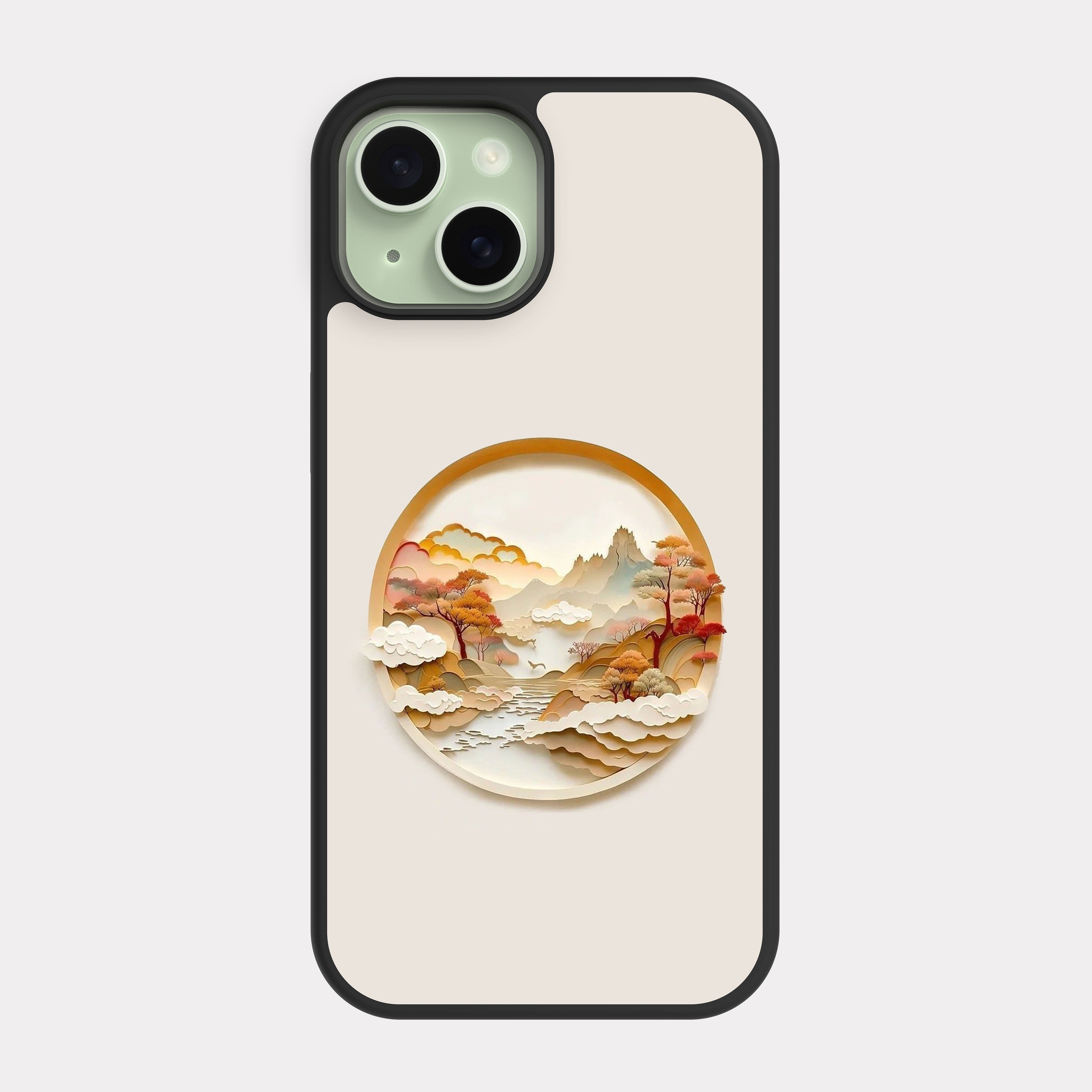 iPhone 15 case cover Paper Cutout Art White