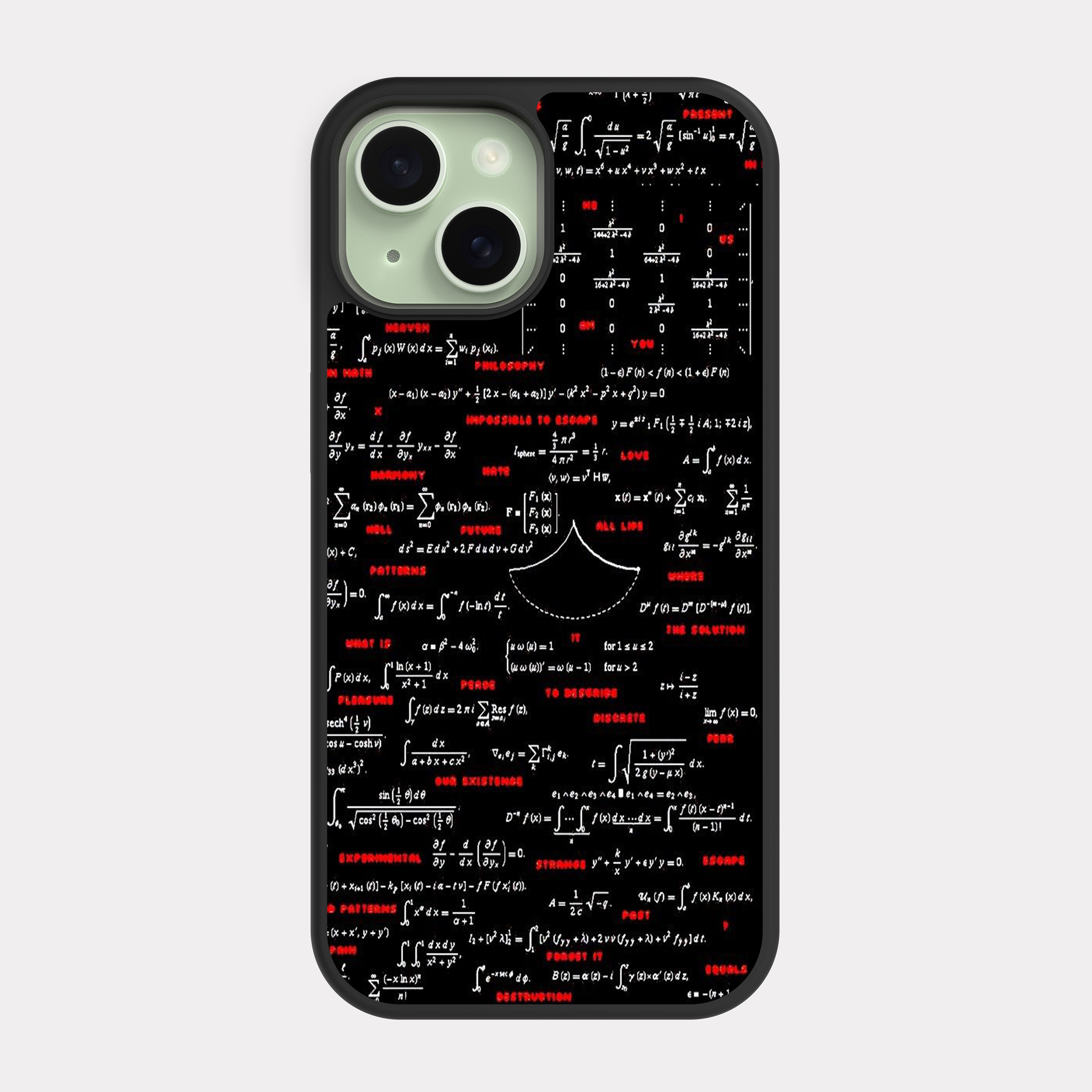 iPhone 15 case cover Math Equations Pattern White