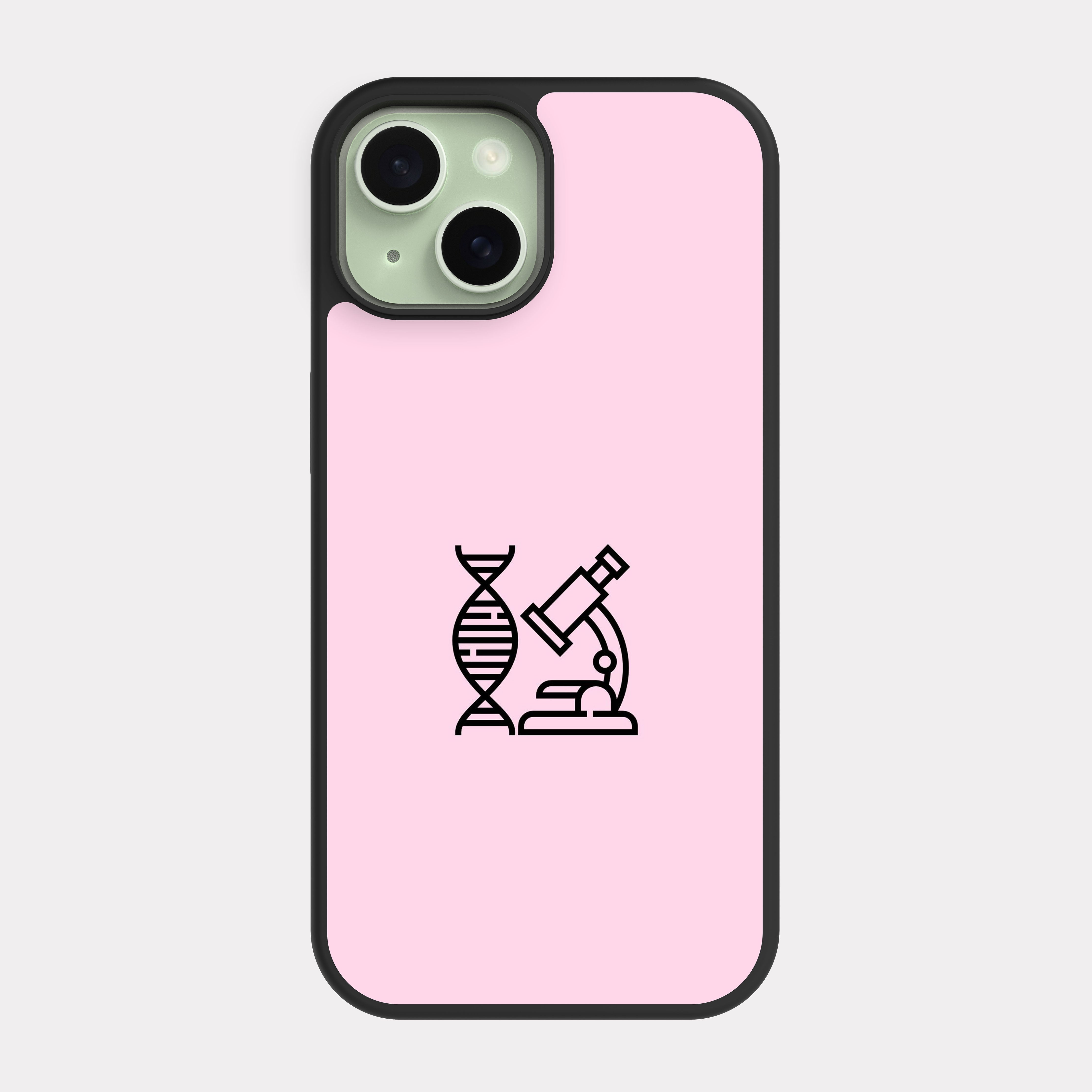 iPhone 15 case cover Microscope Biotechnology Pink