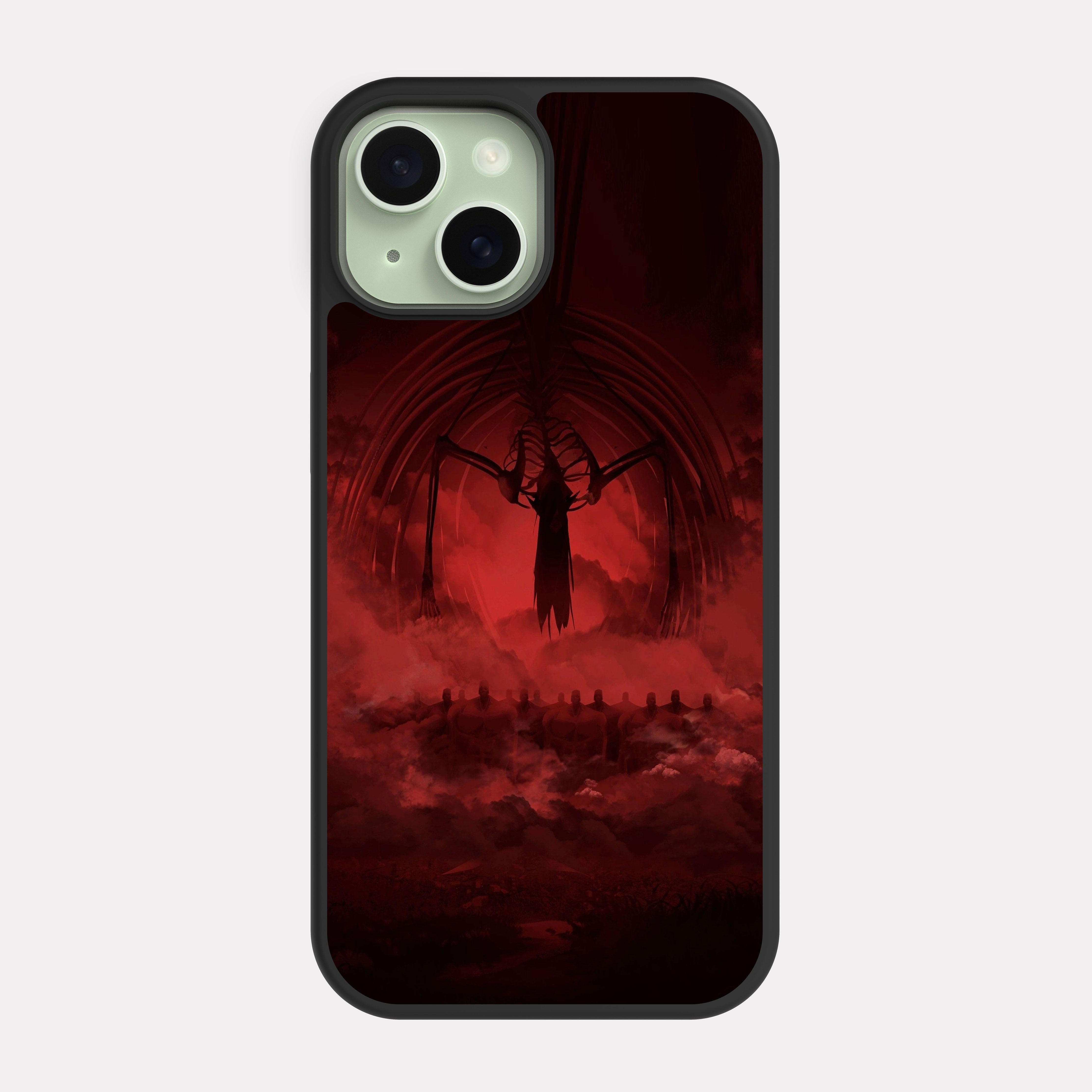 iPhone 15 case cover Attack On Titan Eren Yeager Red
