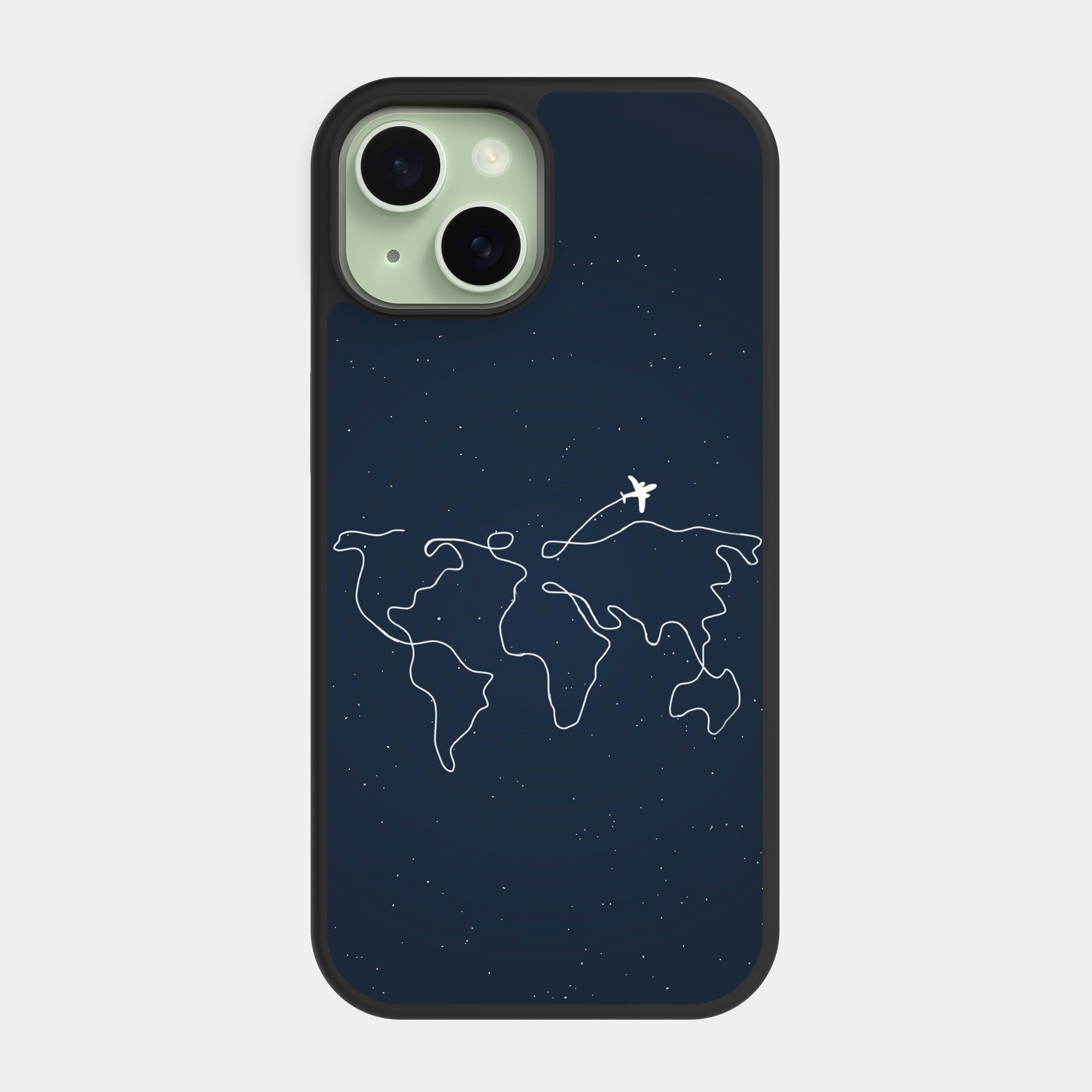 iPhone 15 case cover World Map White