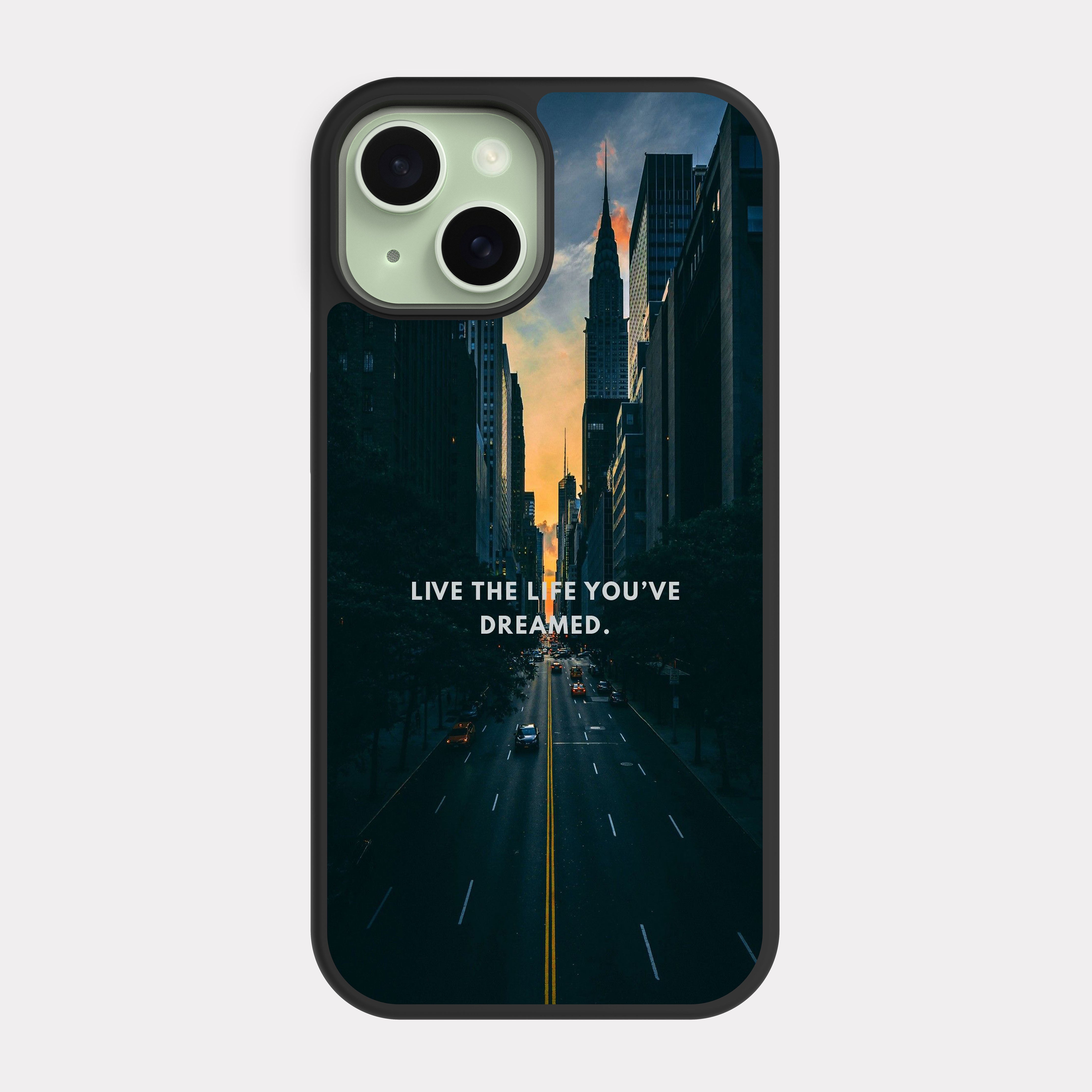 iPhone 15 case cover English Quote live the life you’ve dream