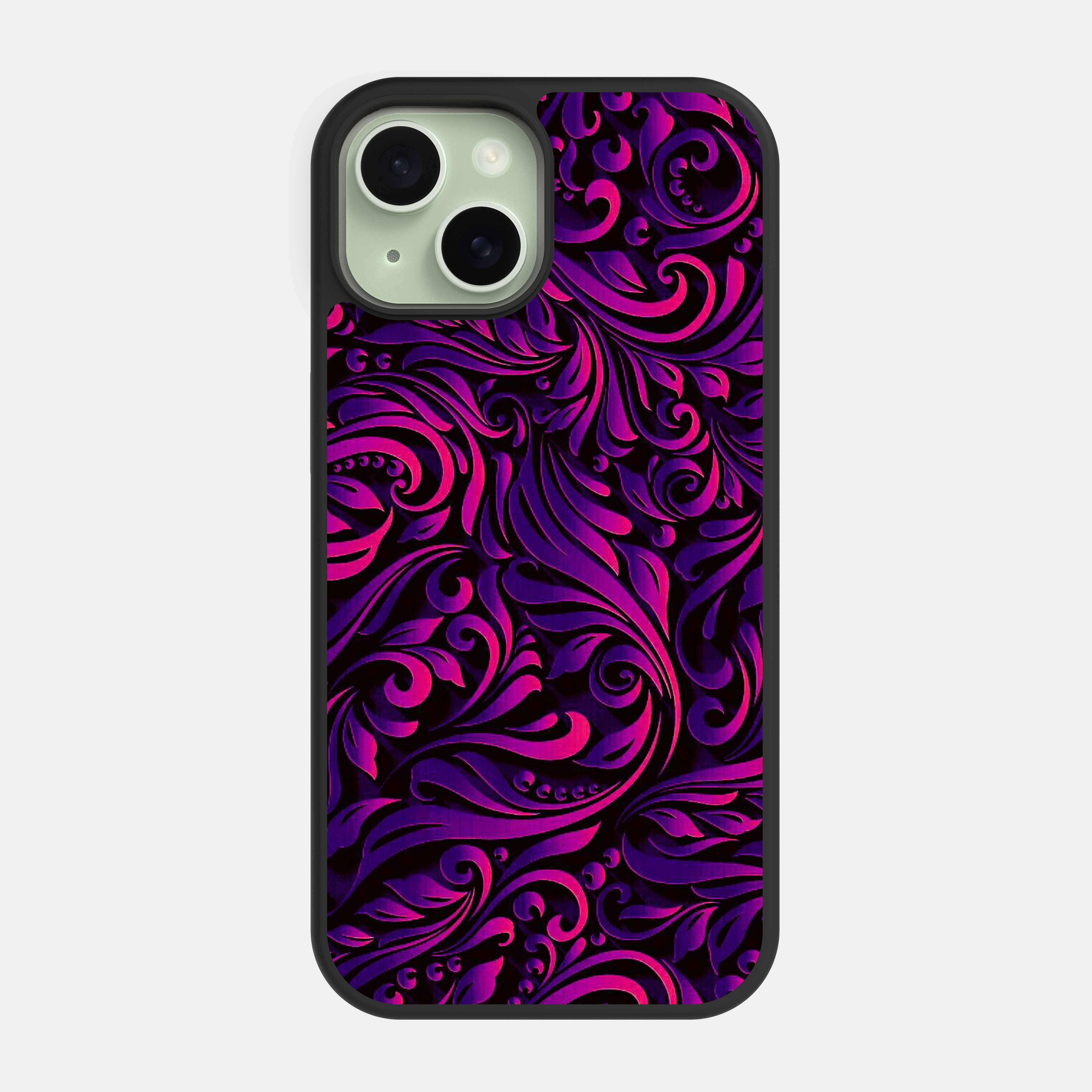 iPhone 15 case cover Mandala Art Purple Pink