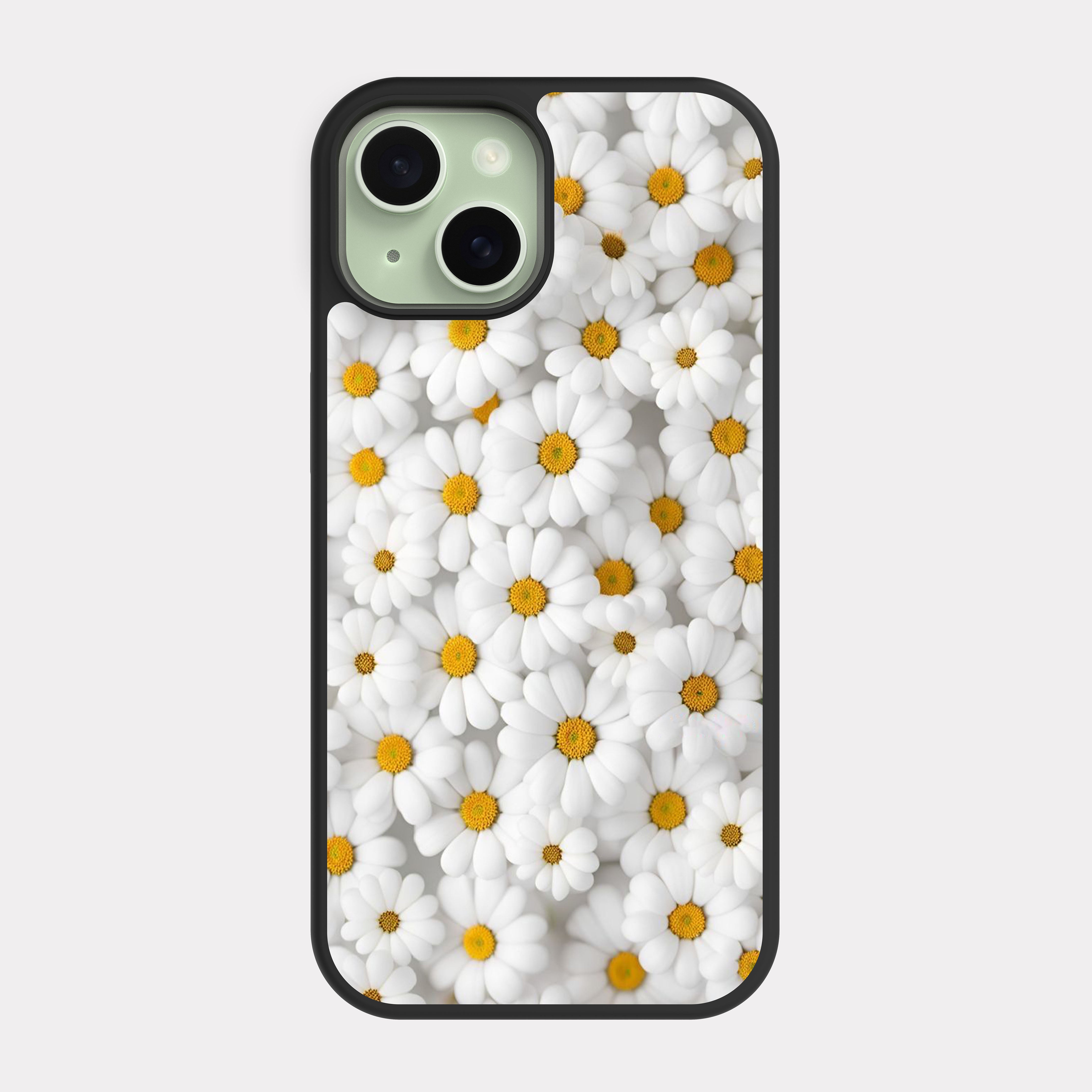 iPhone 15 case cover Flowers White