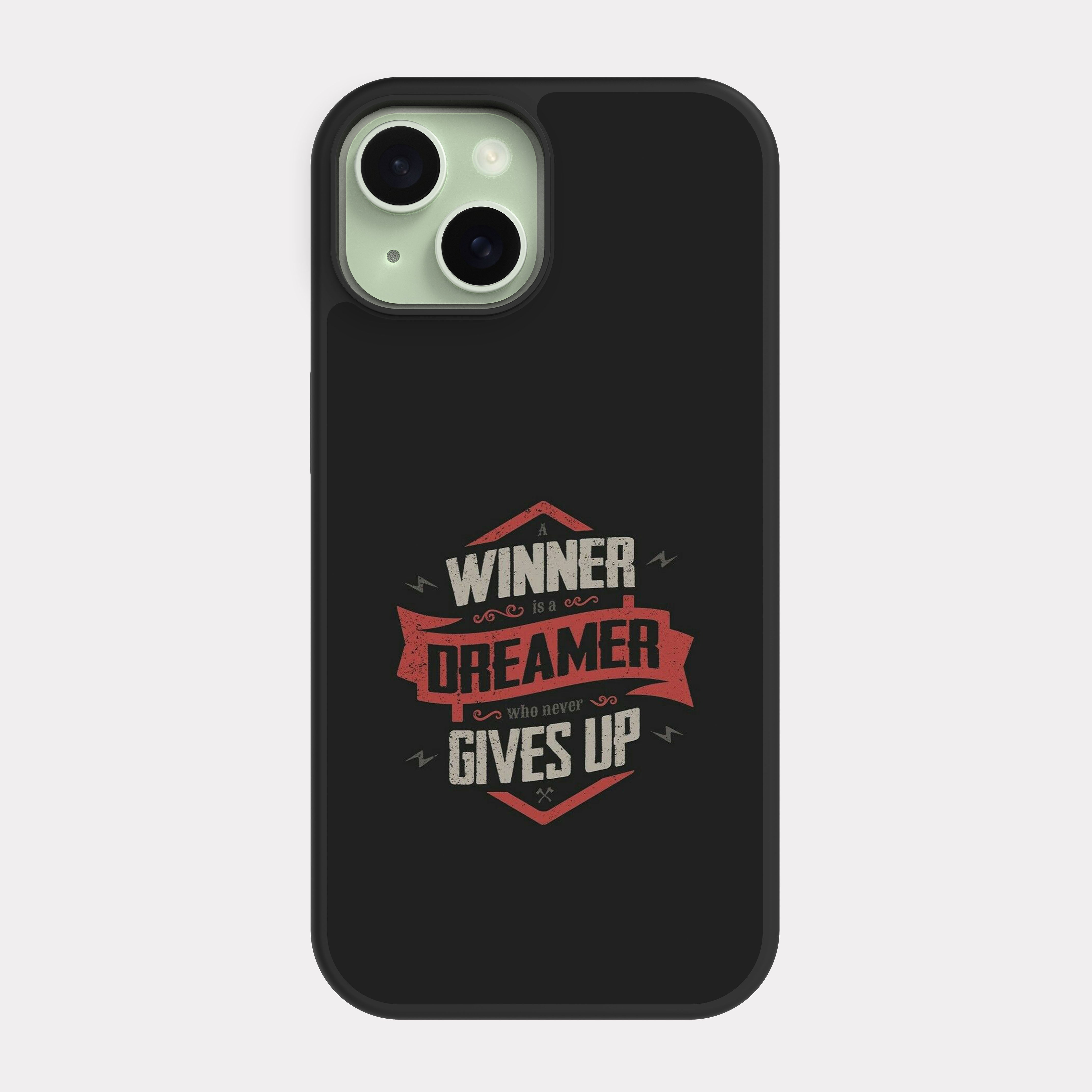 iPhone 15 case cover English Quote a winner is a dreamer