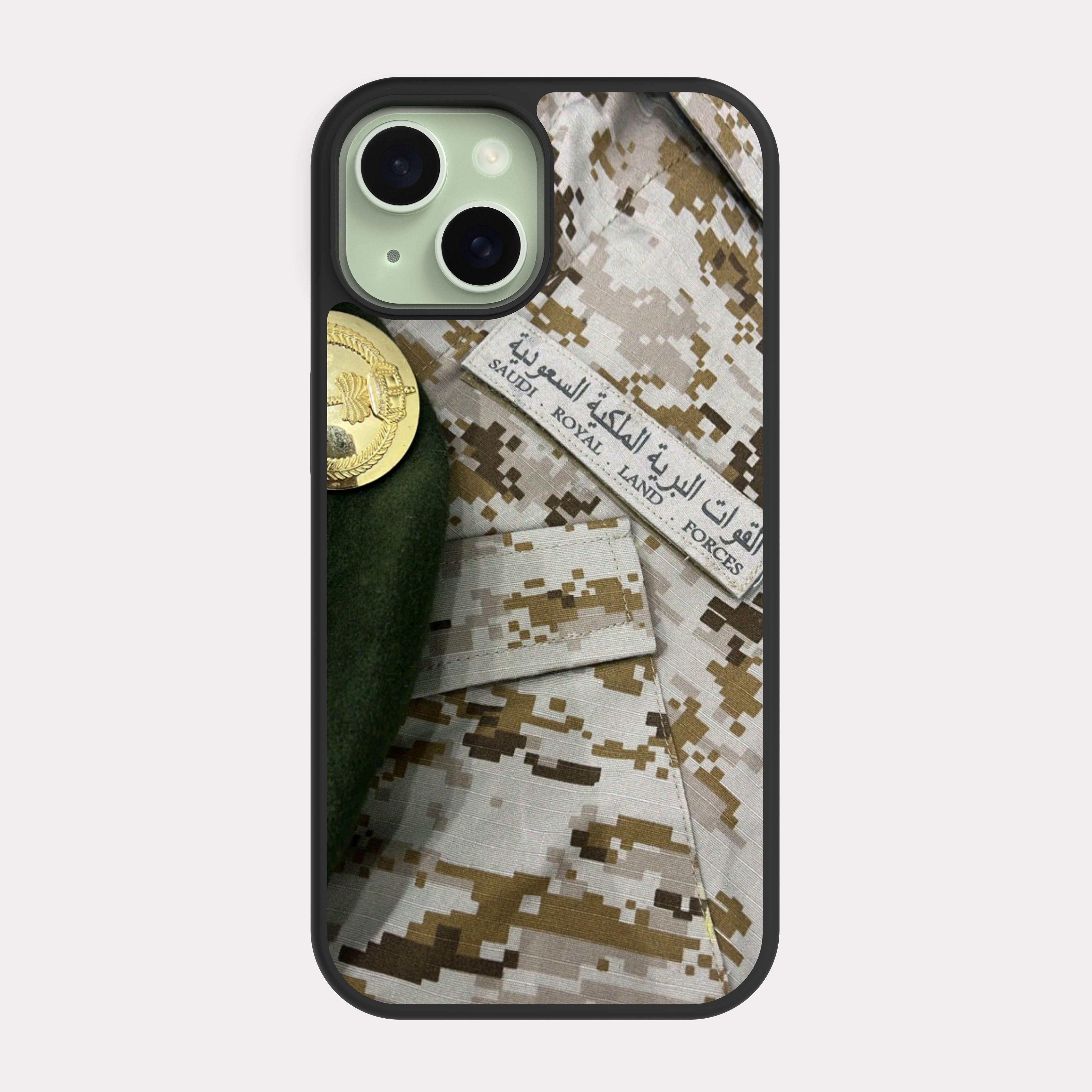 iPhone 15 case cover Saudi Land Forces Green