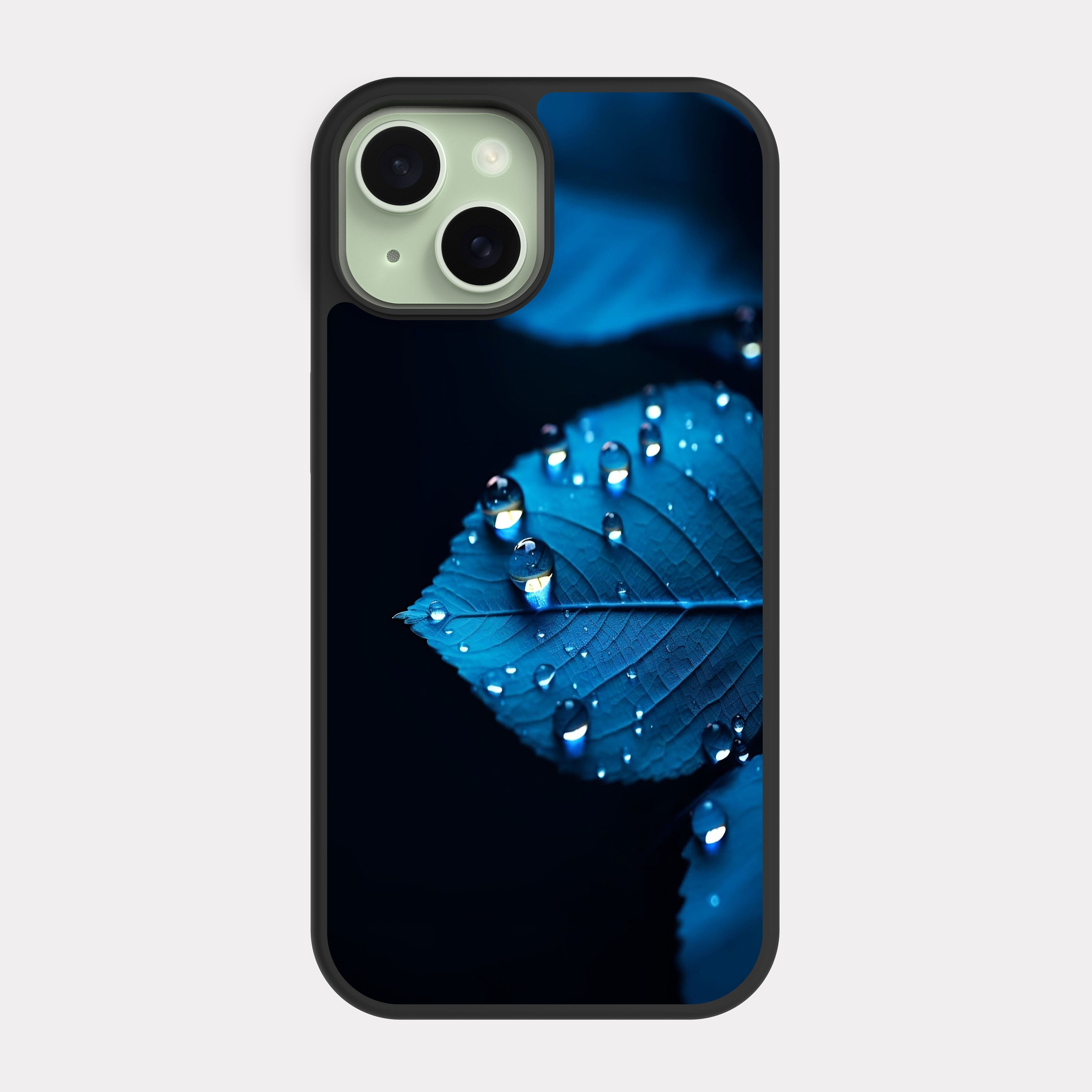 iPhone 15 case cover Blue Leaf Blue