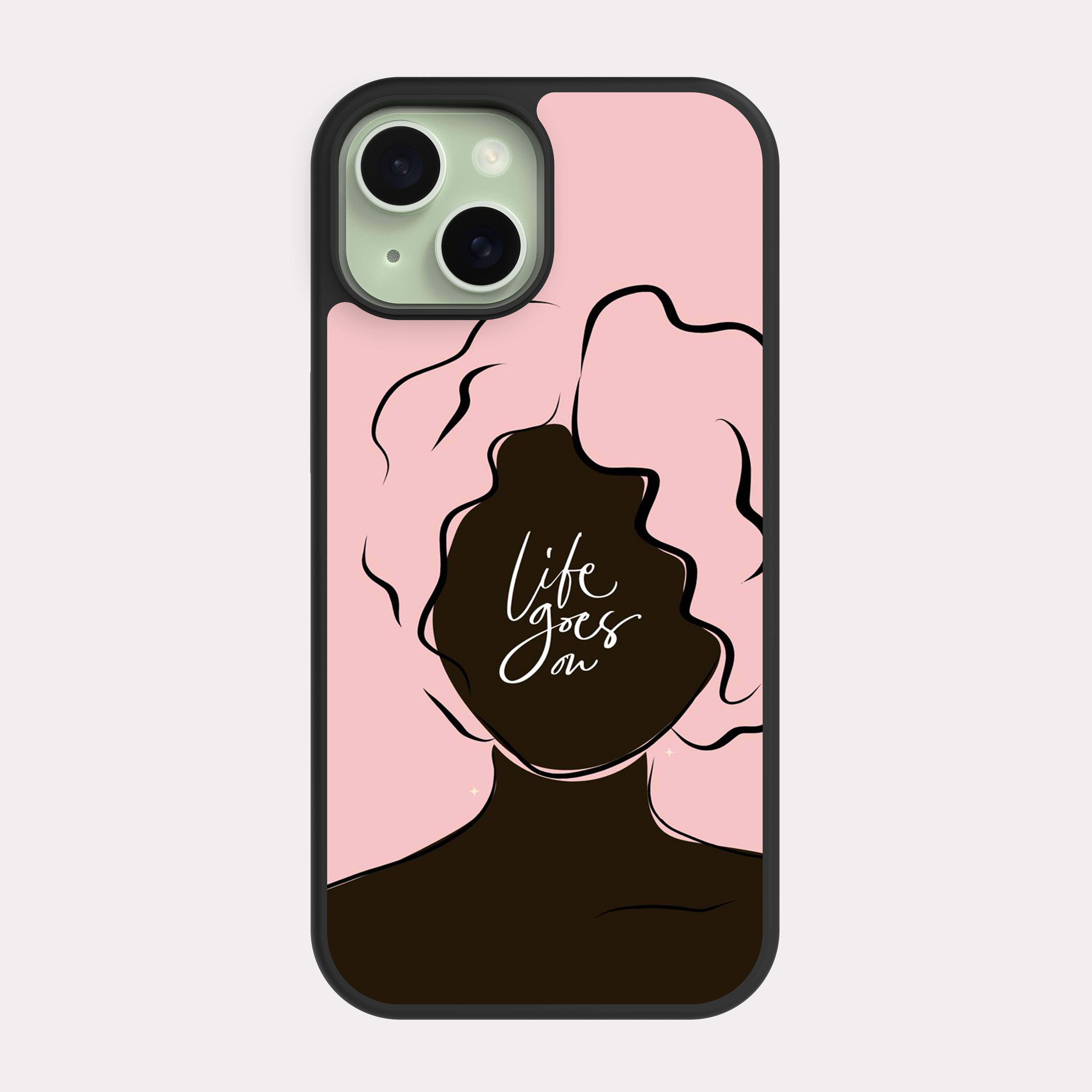 iPhone 15 case cover English Quote life goes on