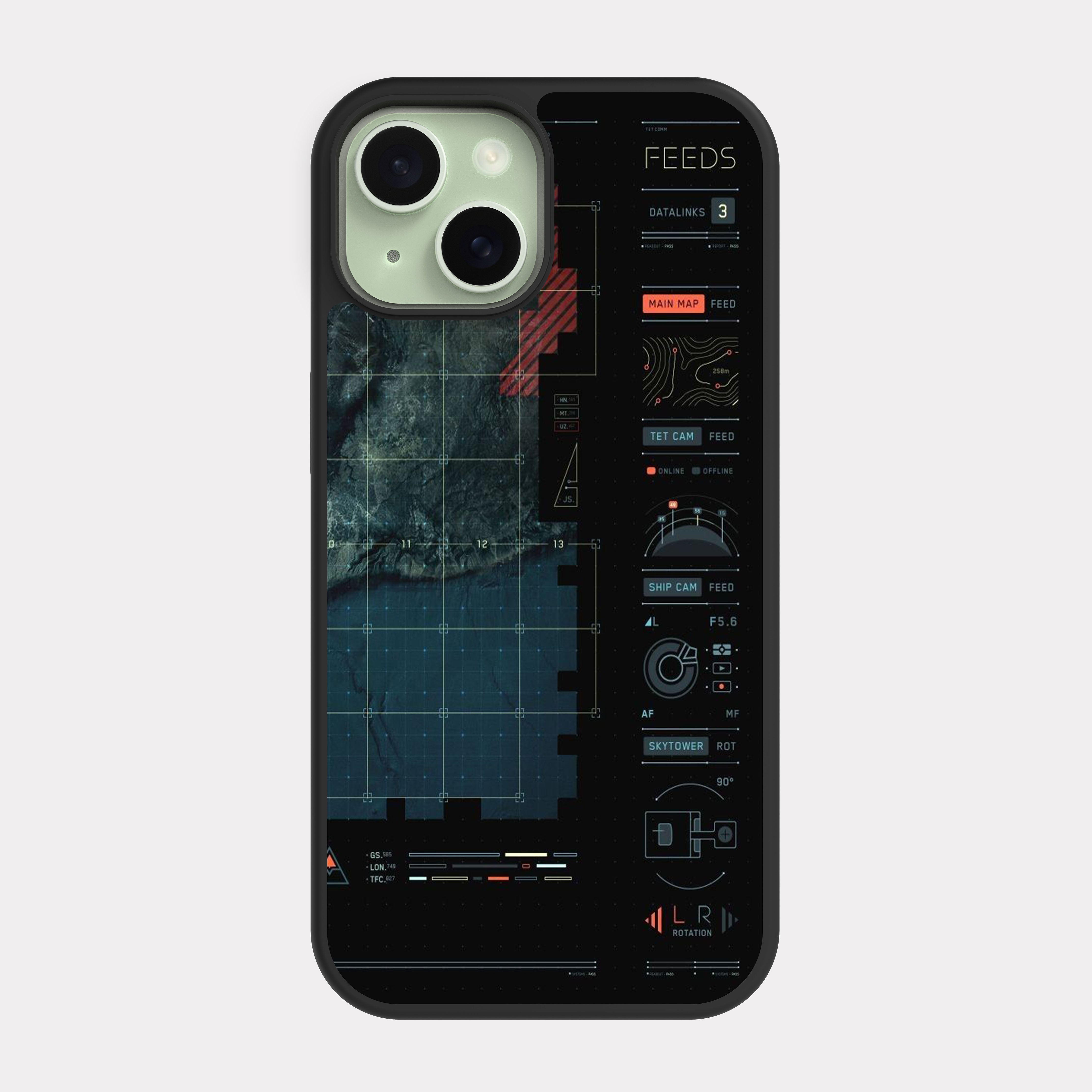 iPhone 15 case cover Military Map Blue