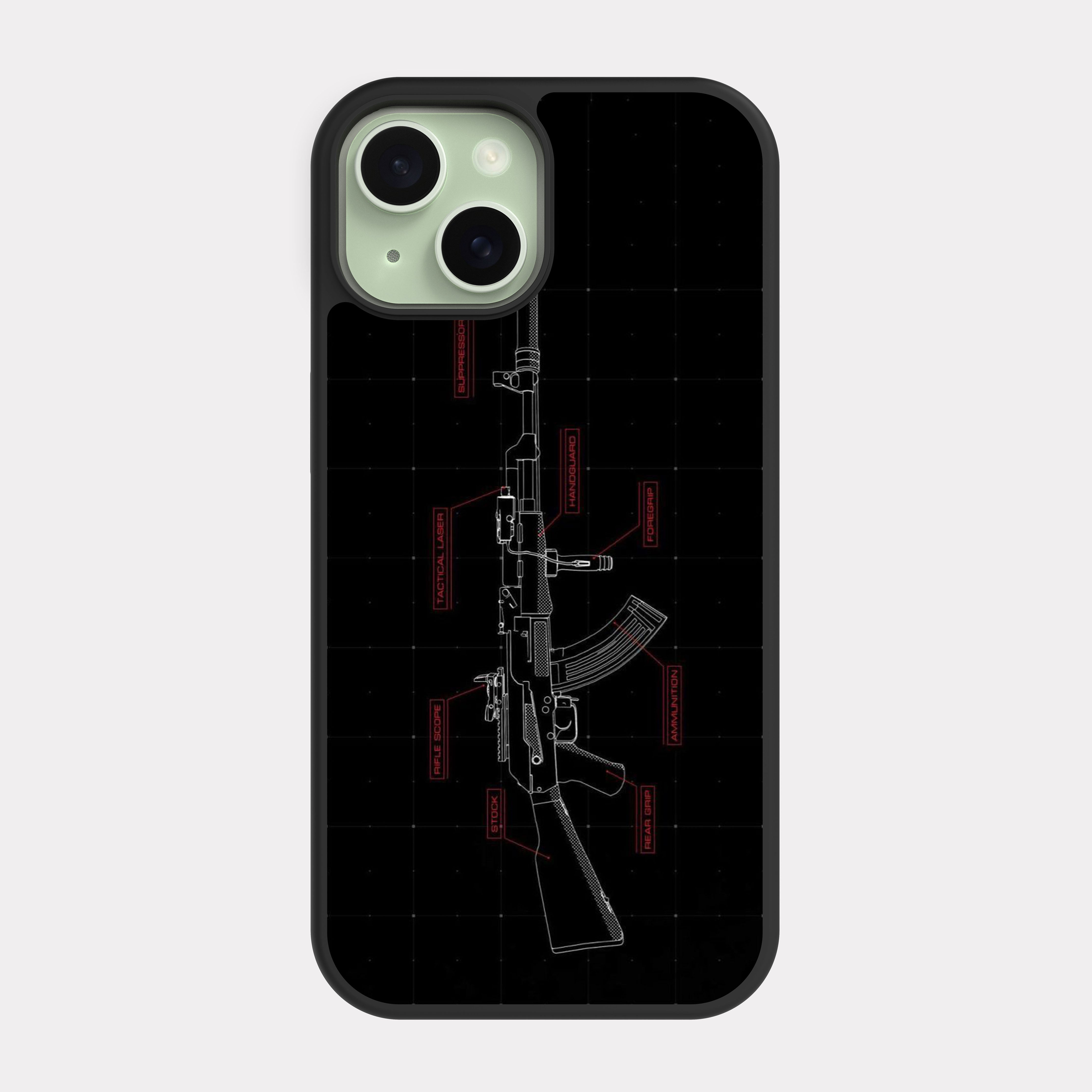 iPhone 15 case cover Ak 47 Kalashnikov Black