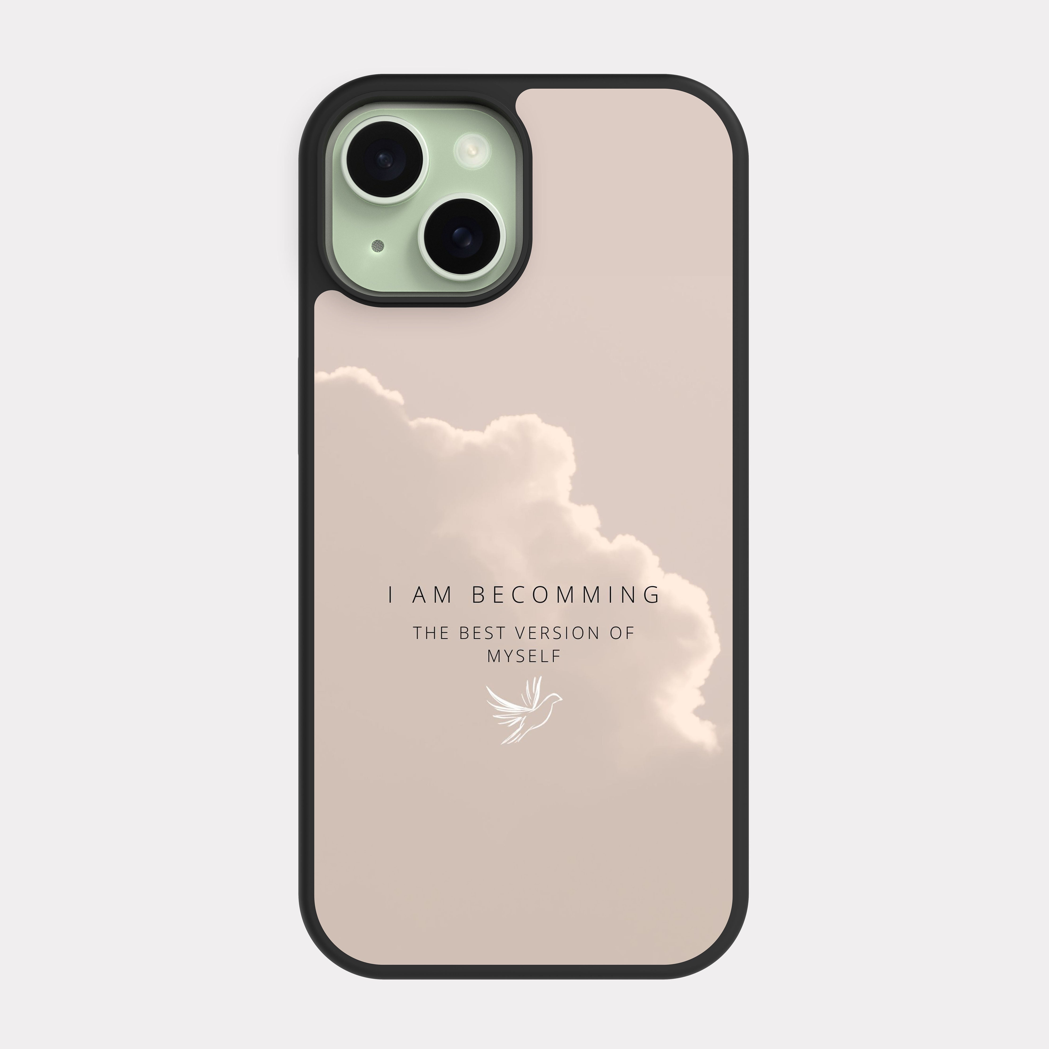iPhone 15 case cover English Quote I Am Becoming