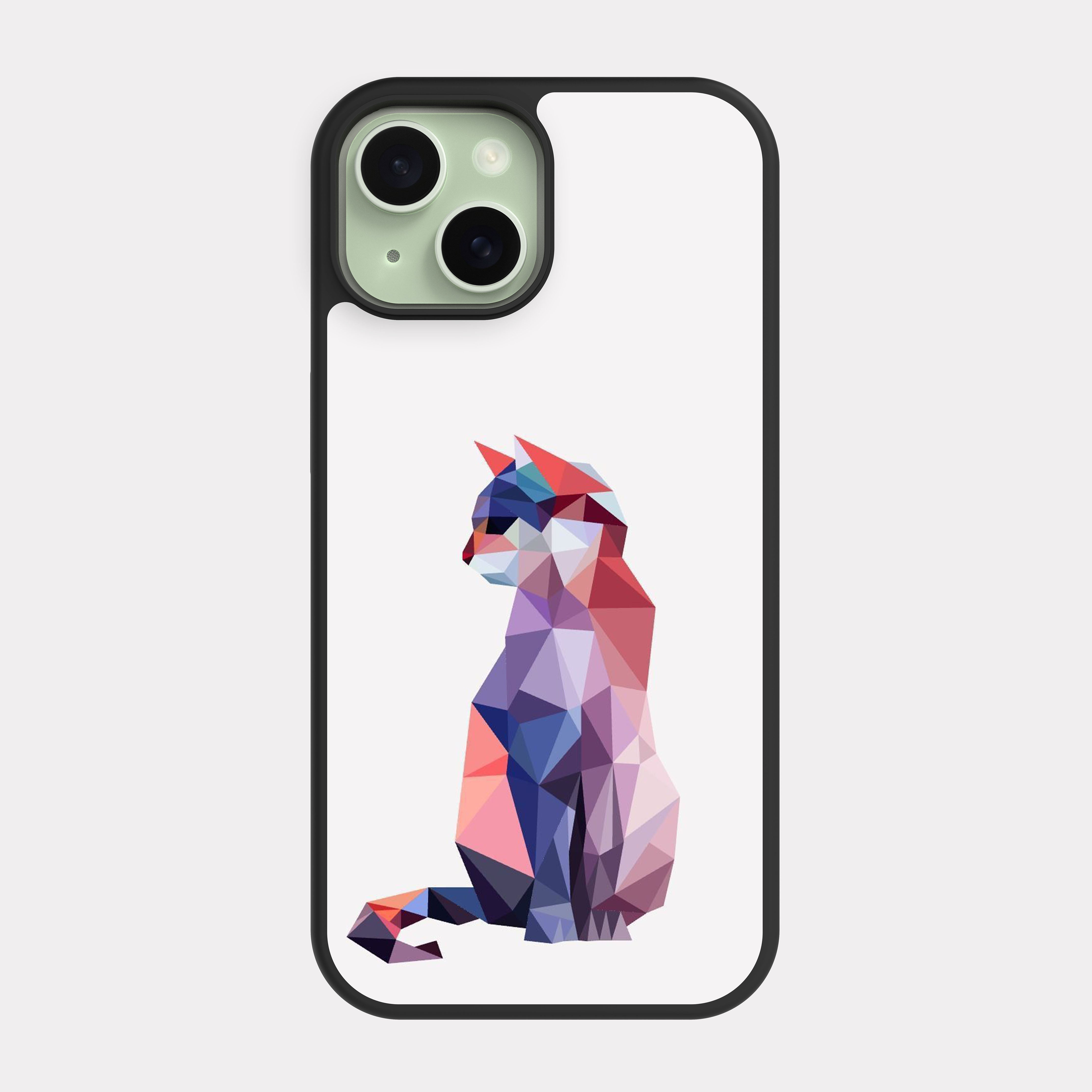 iPhone 15 case cover Abstract Drawing Cat Multicolour