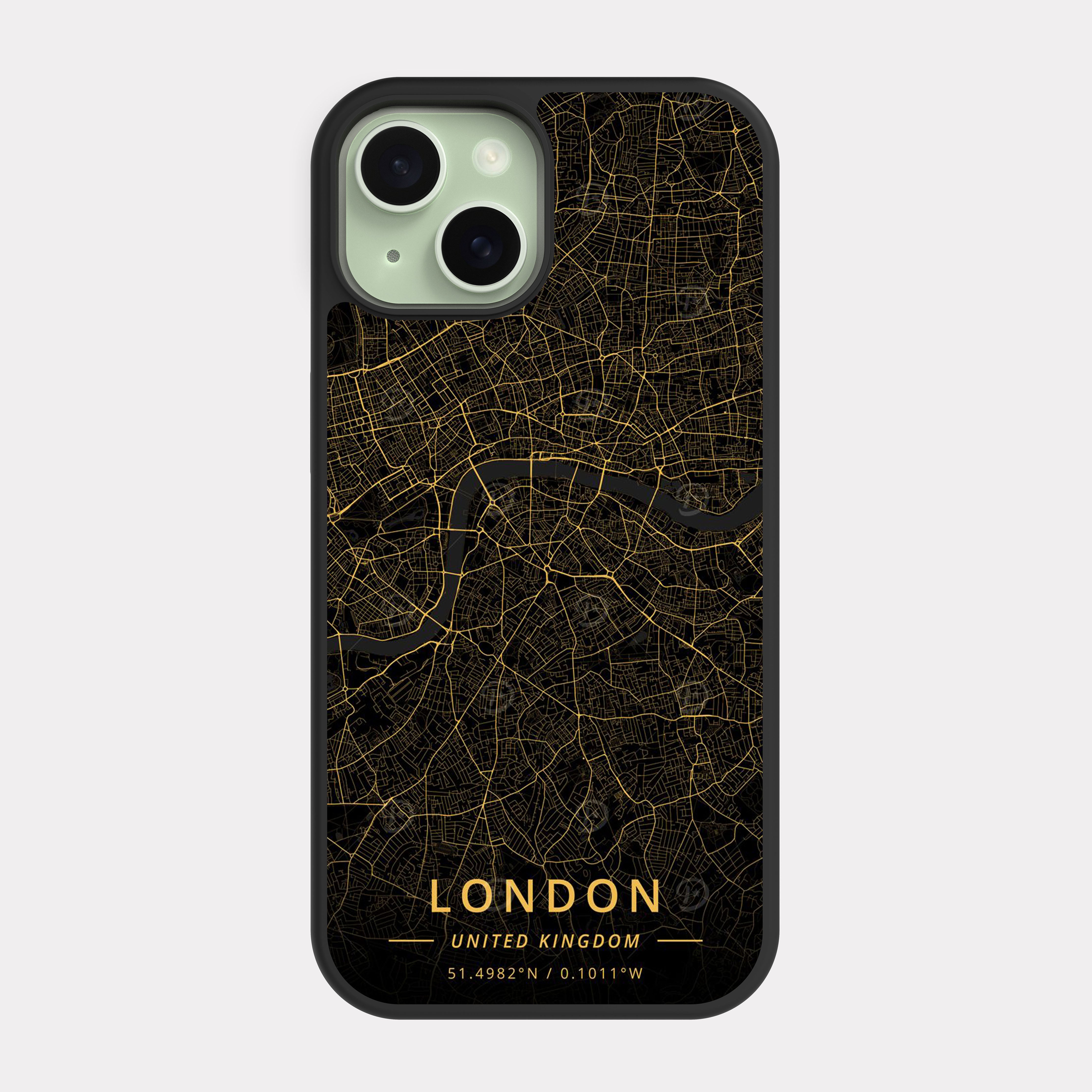 iPhone 15 case cover London Map Gold