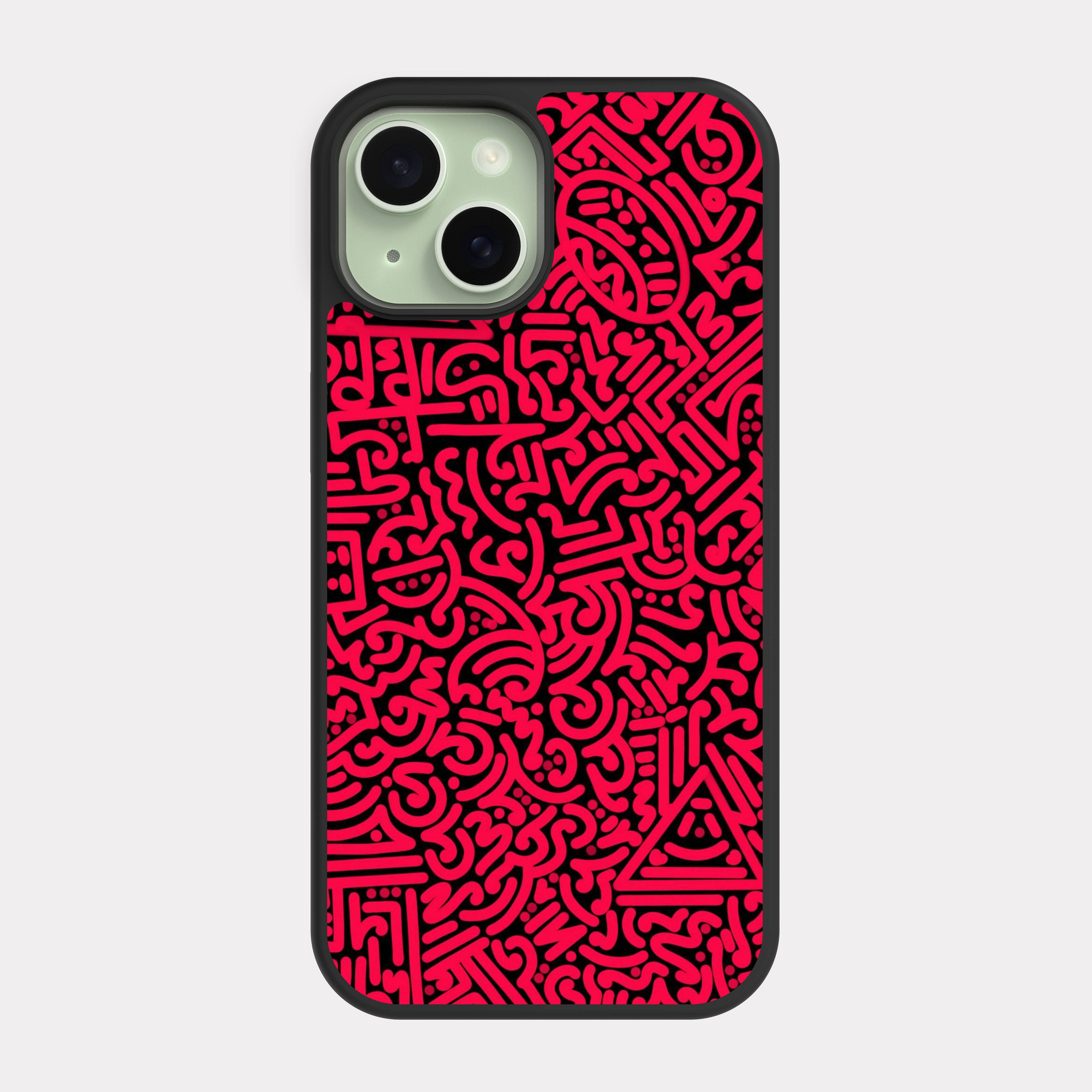 iPhone 15 case cover Pattern Abstract Drawing Red