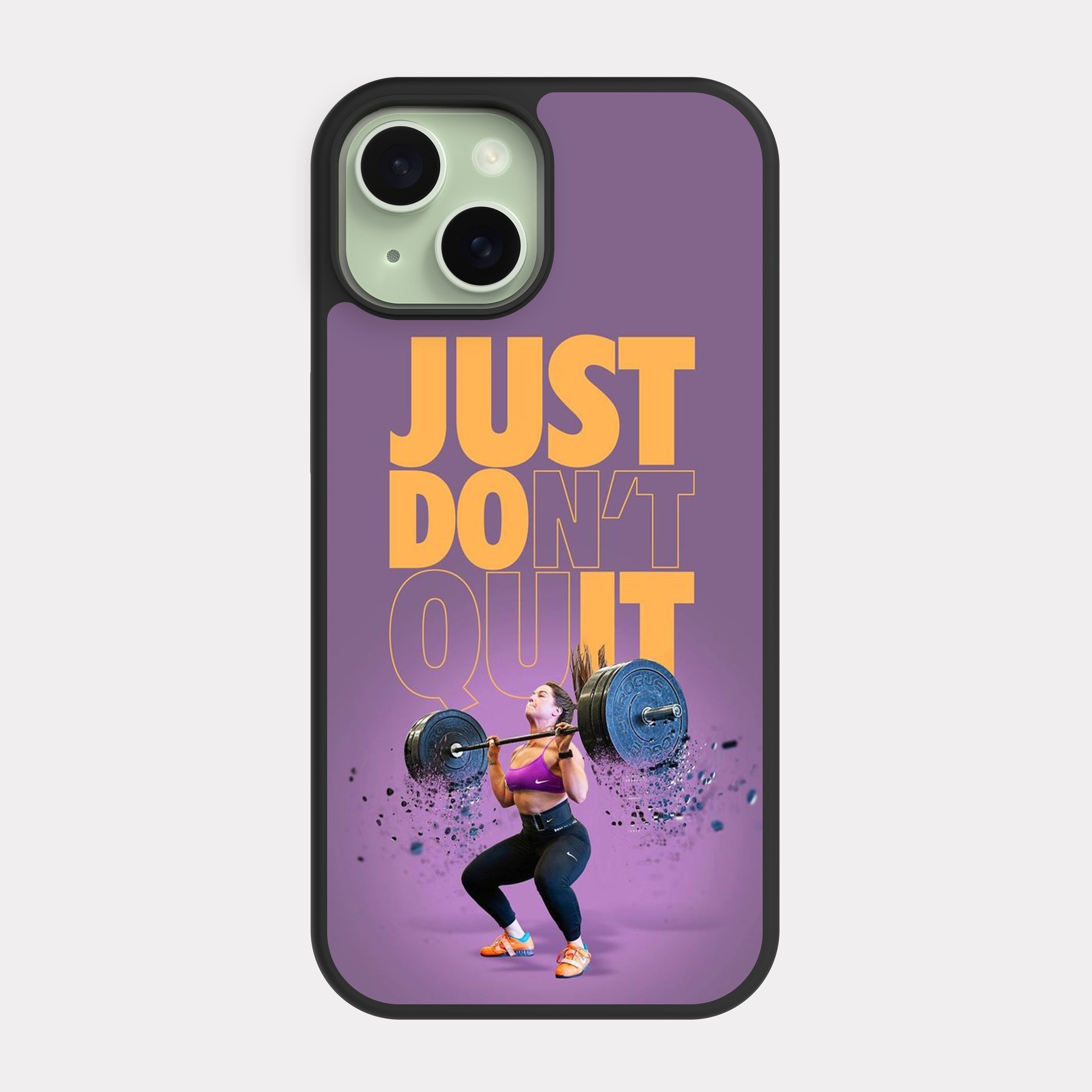 iPhone 15 case cover Just Don't Quit Purple