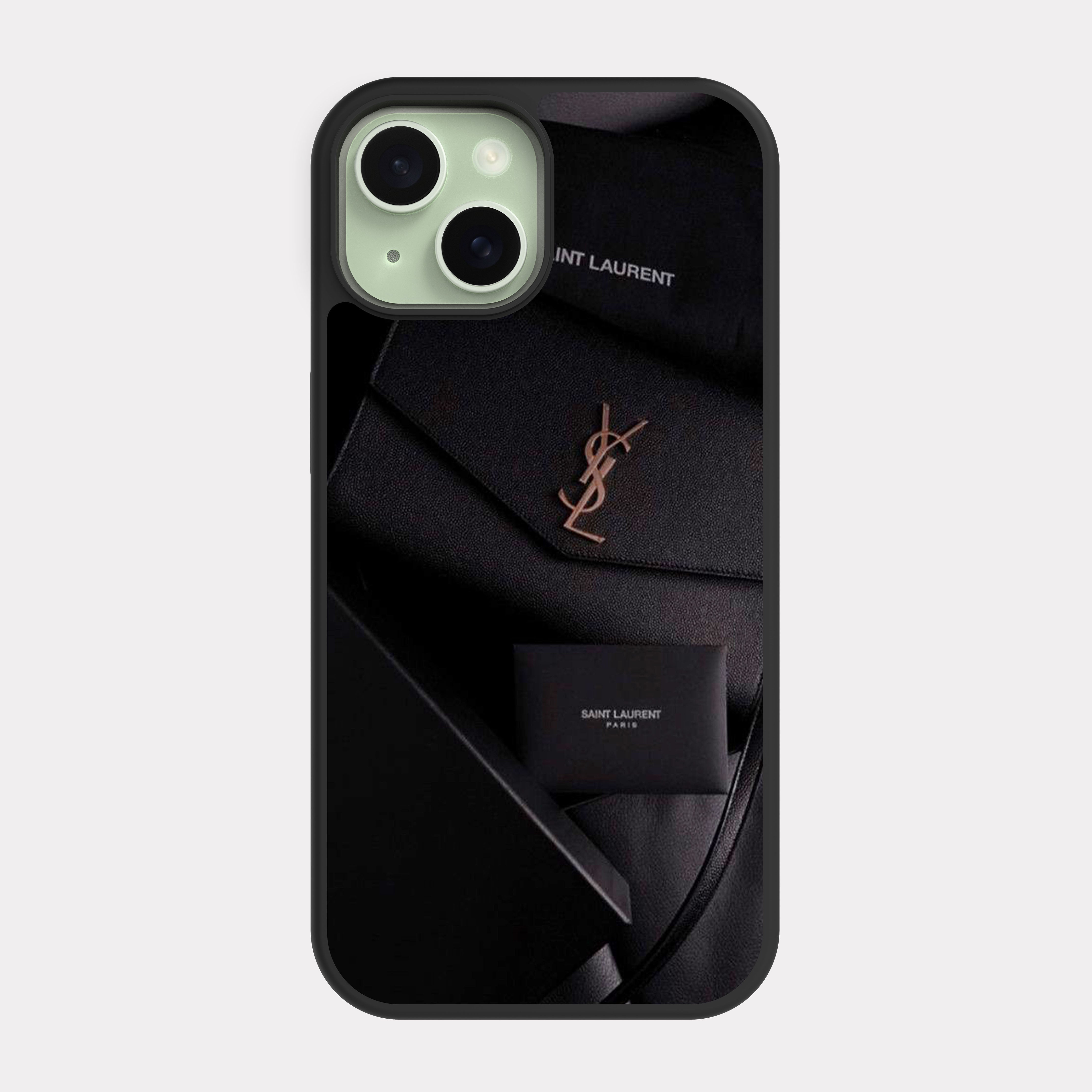 iPhone 15 case cover Gold Black Yves Saint Laurent
