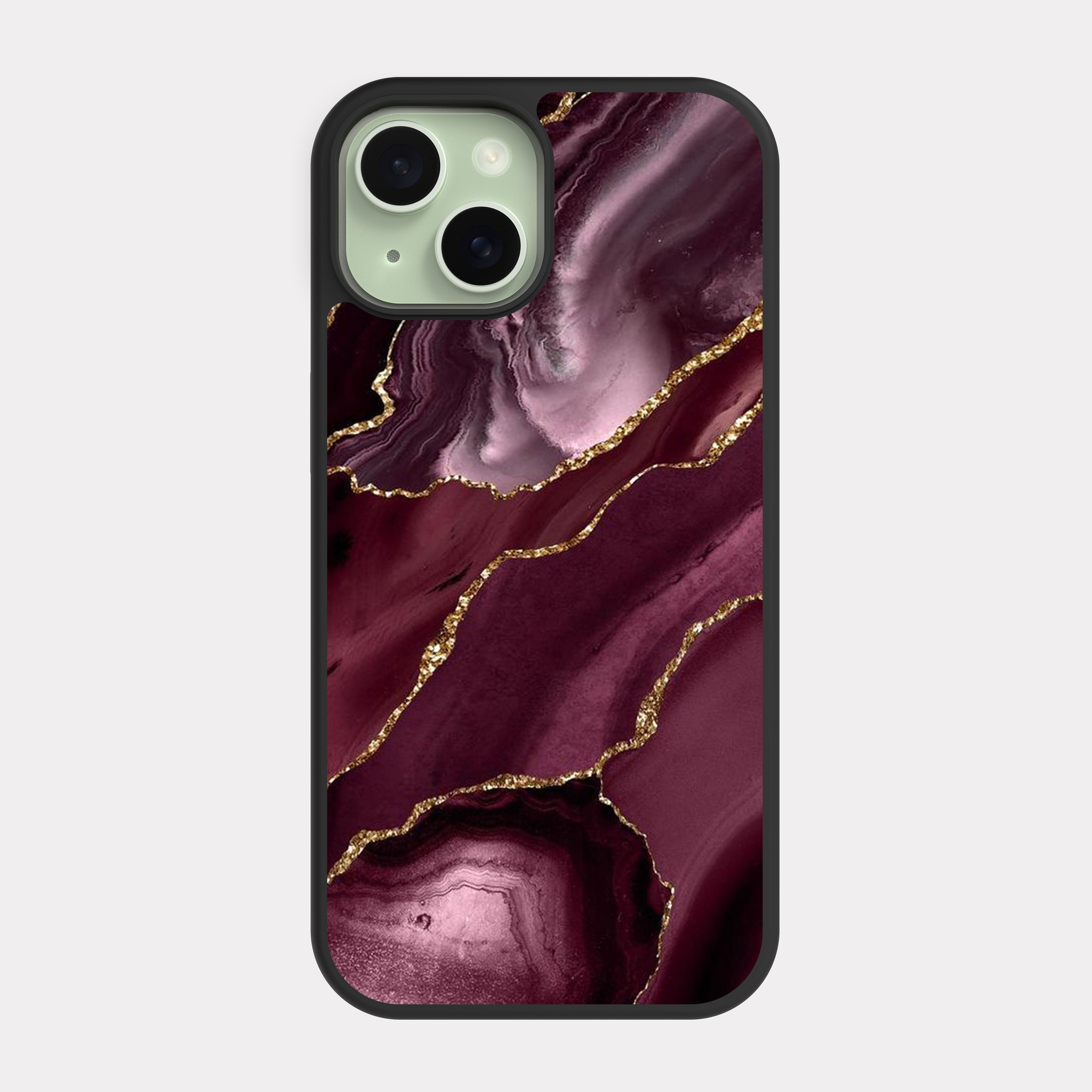 iPhone 15 case cover Golden Purple Marble Purple