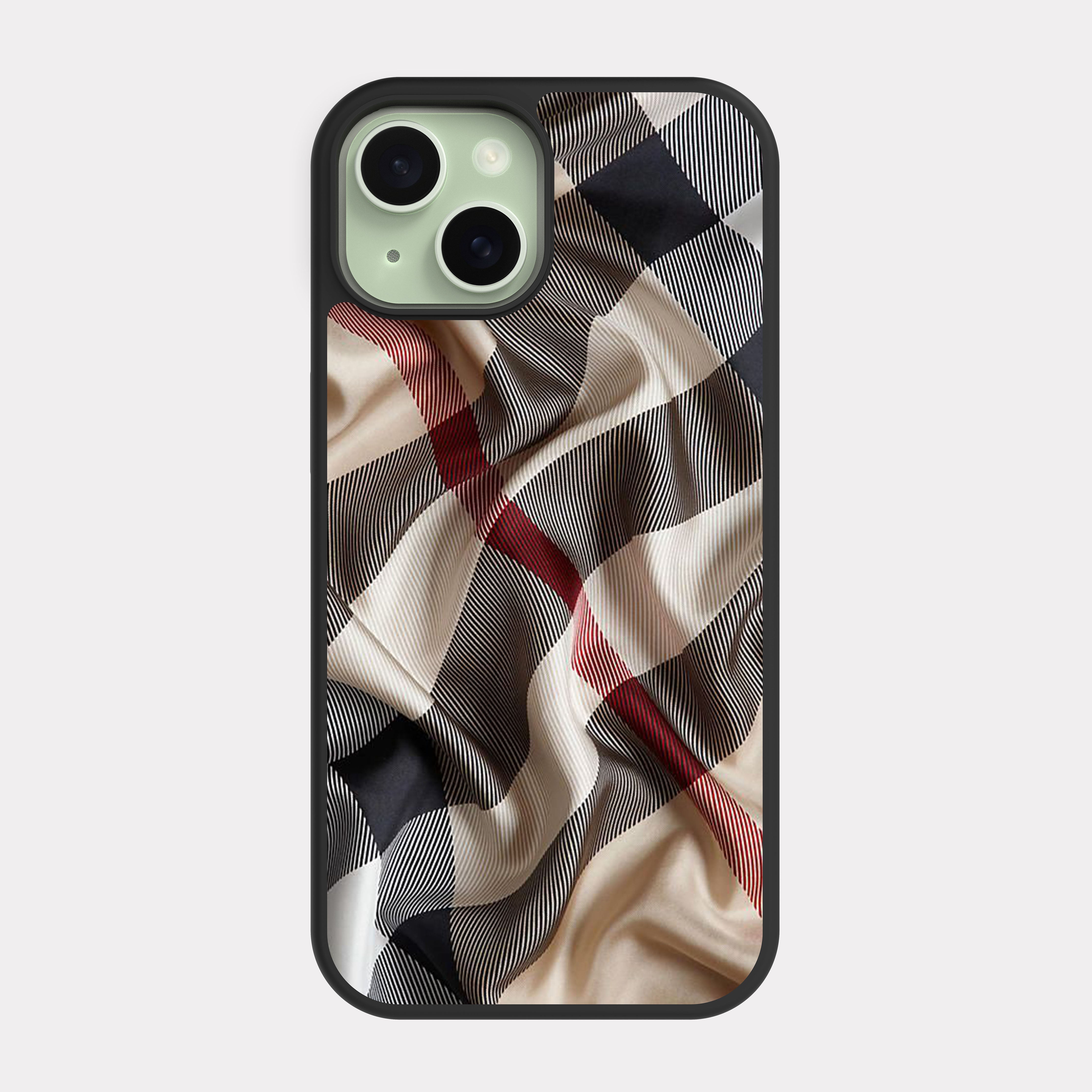 iPhone 15 case cover Burberry Beige Black