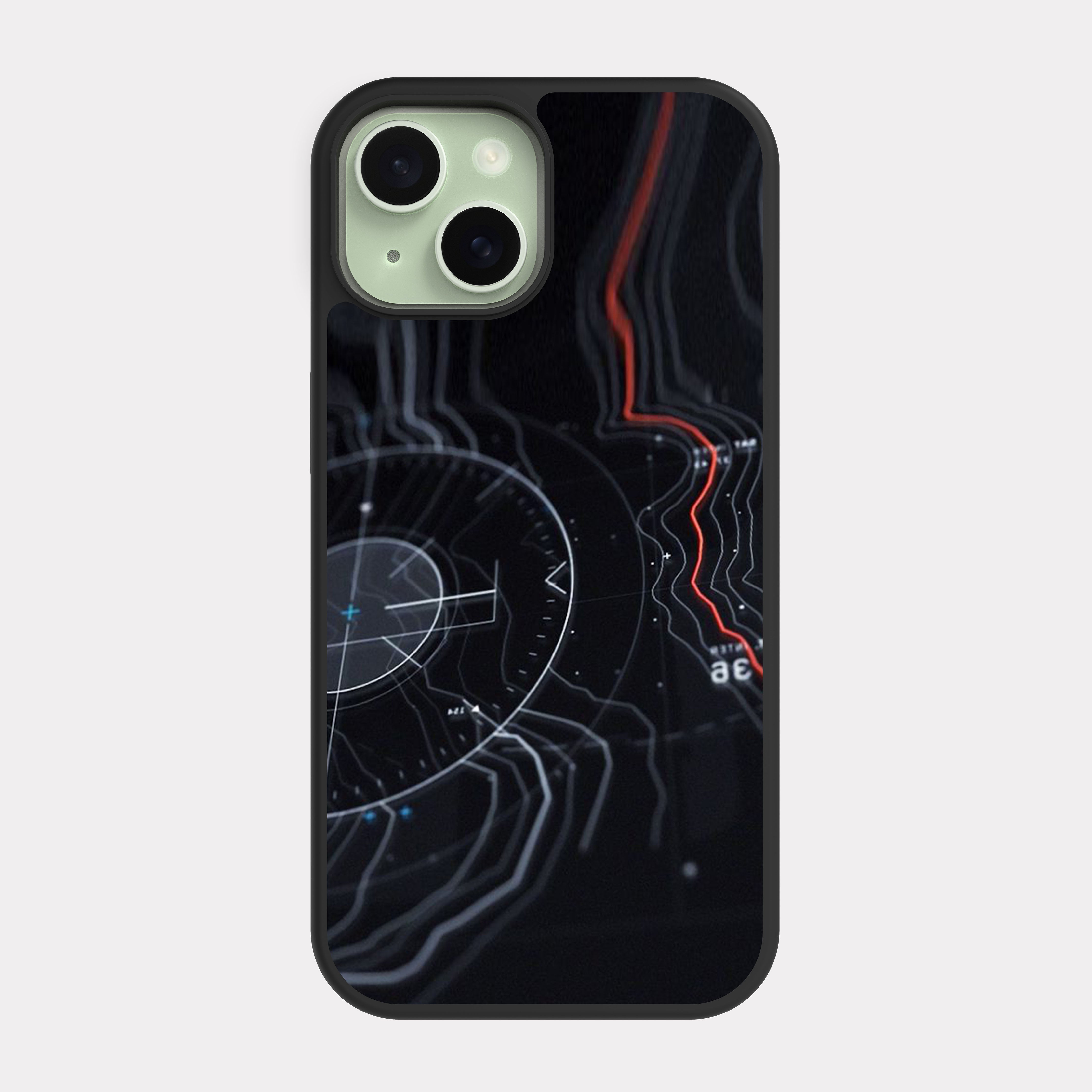 iPhone 15 case cover Military Map Black
