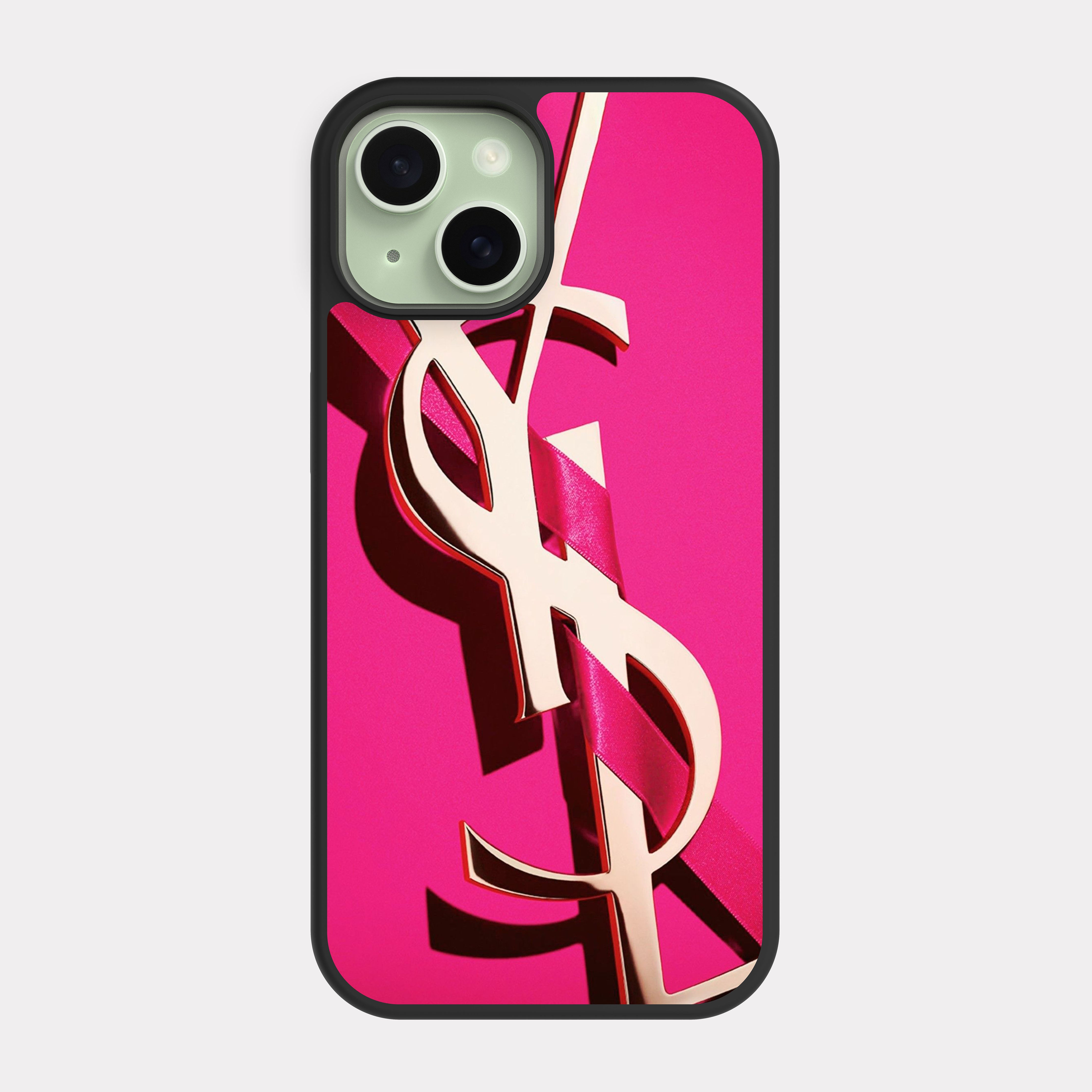 iPhone 15 case cover Yves Saint Laurent Gold Pink