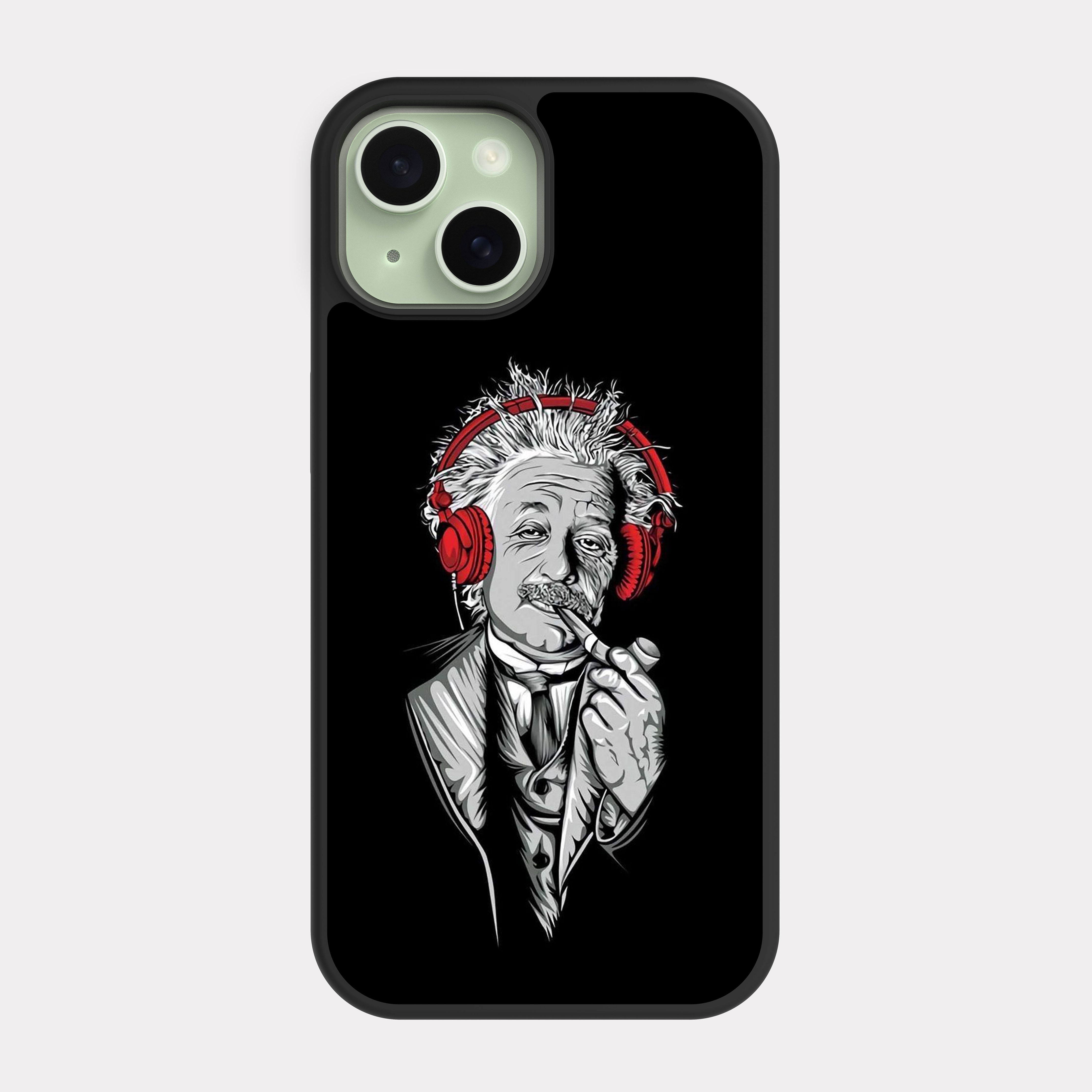 iPhone 15 case cover Albert Einstein Black
