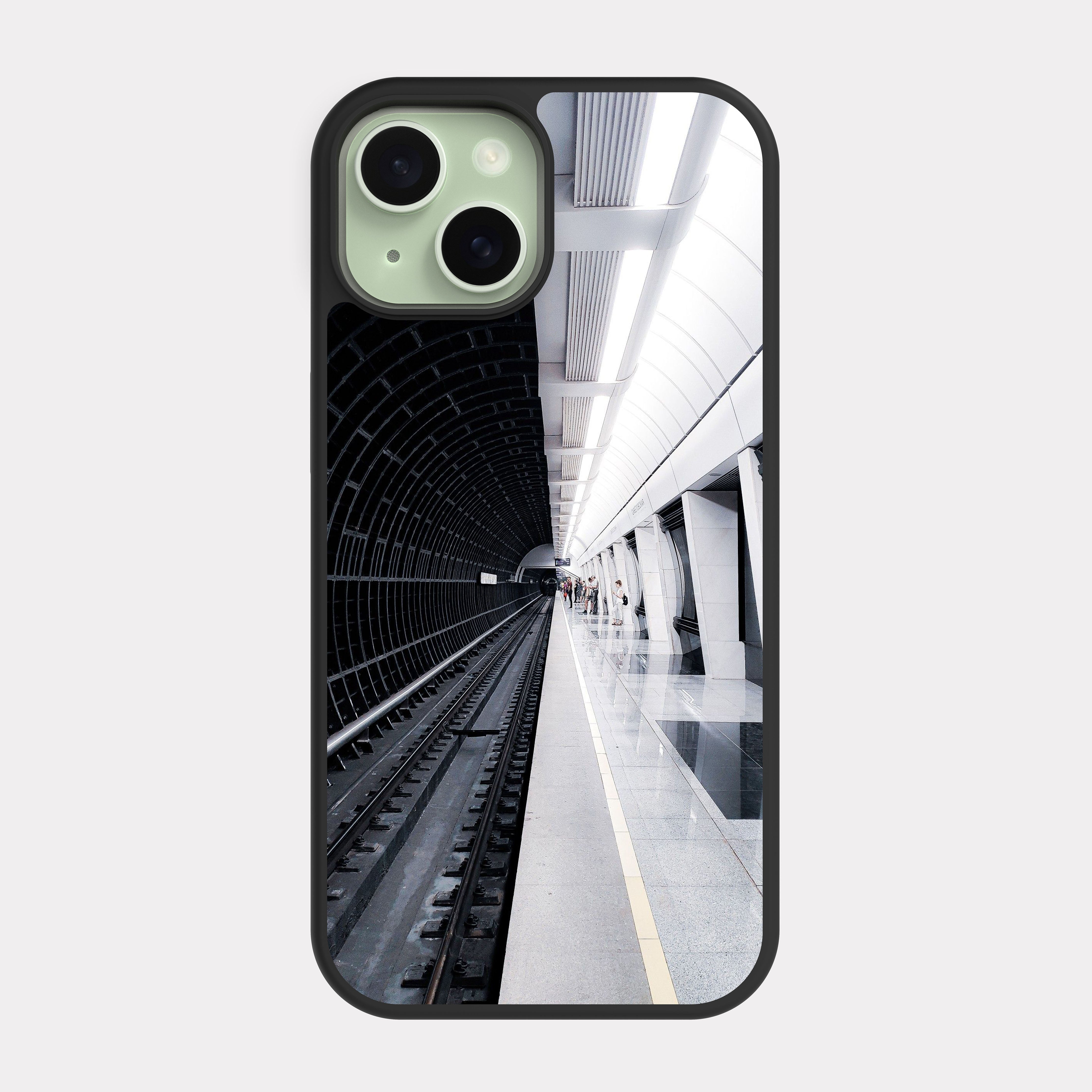 iPhone 15 case cover Subway Station White