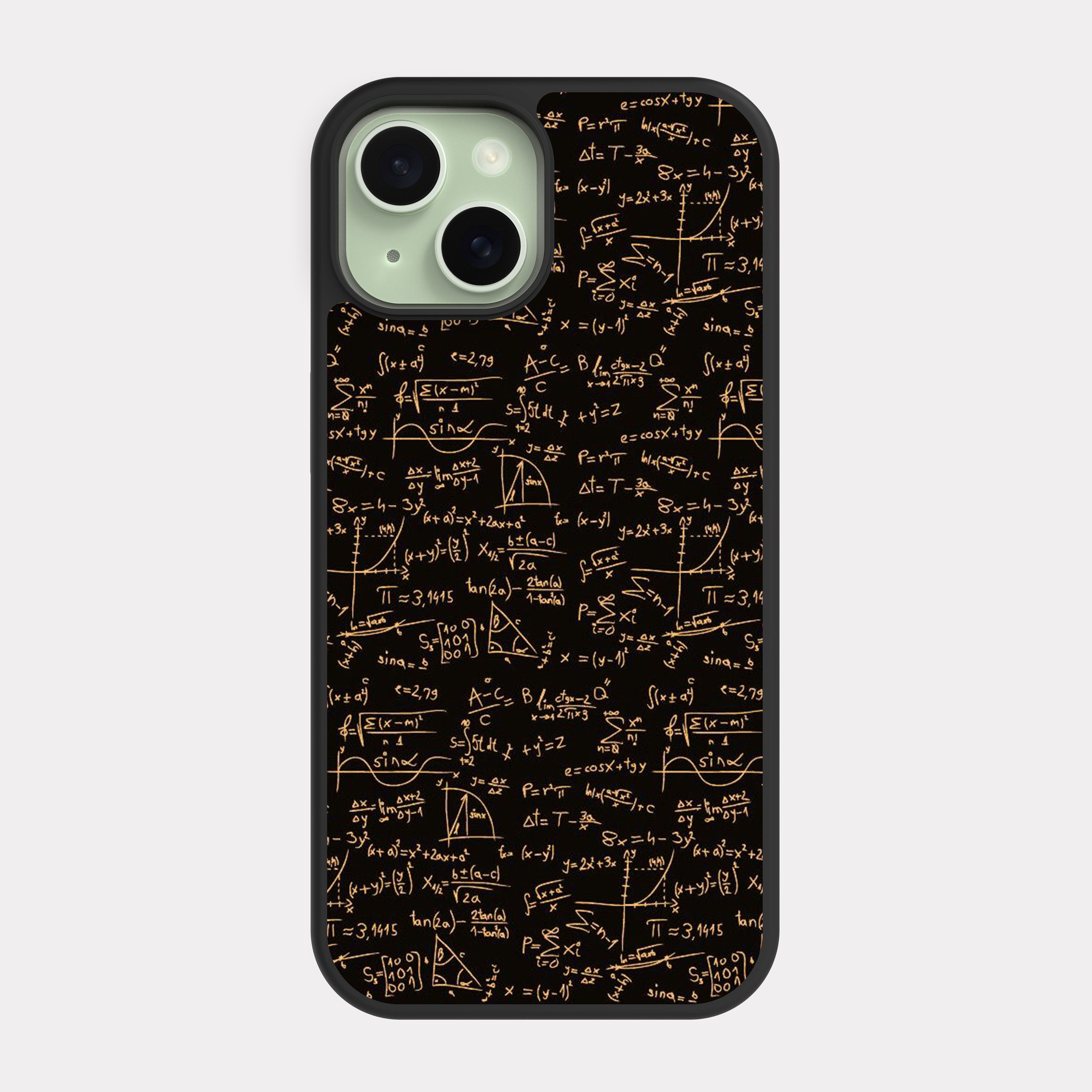 iPhone 15 case cover Math Equations Gold