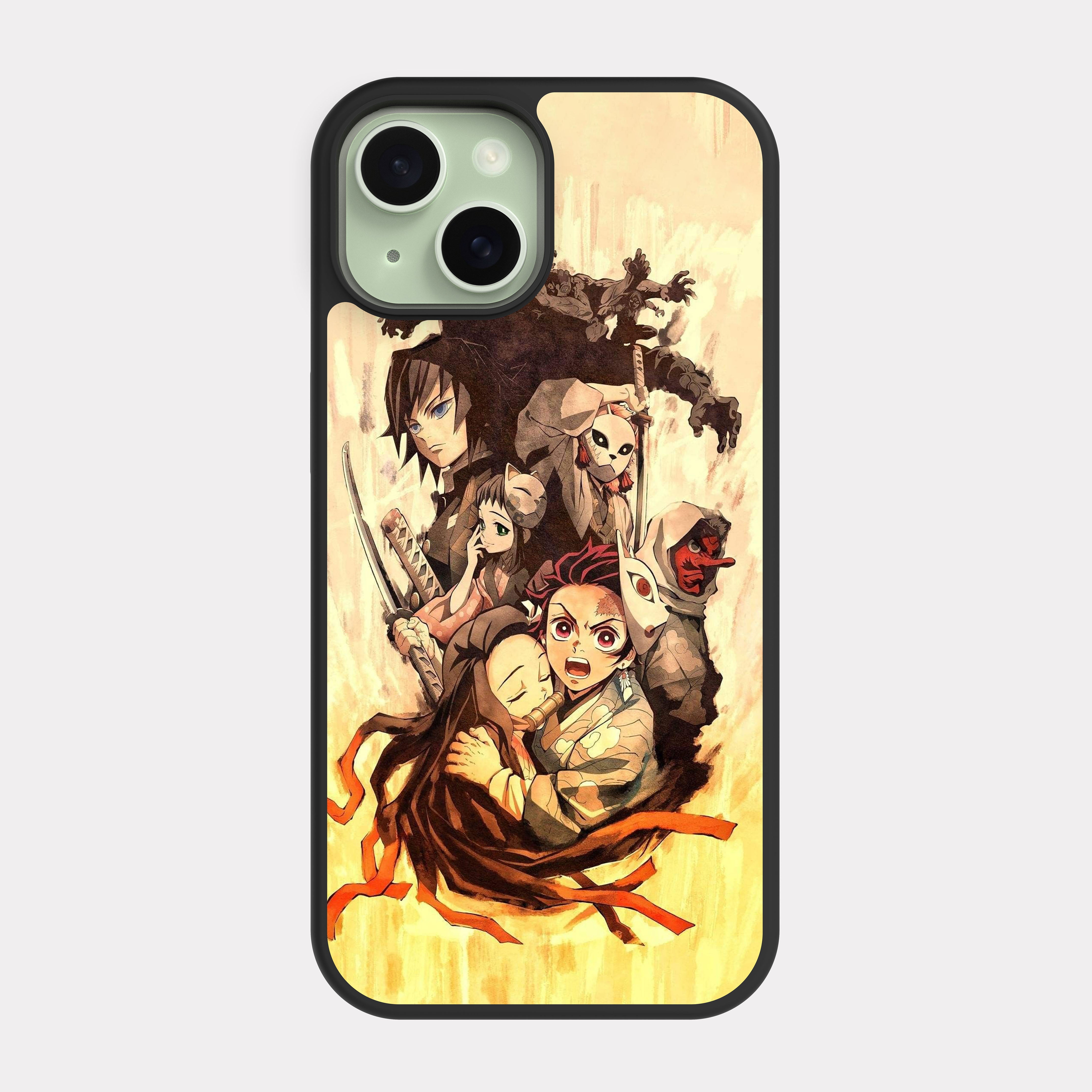 iPhone 15 case cover Demon Slayer Kimetsu No Beige Brown