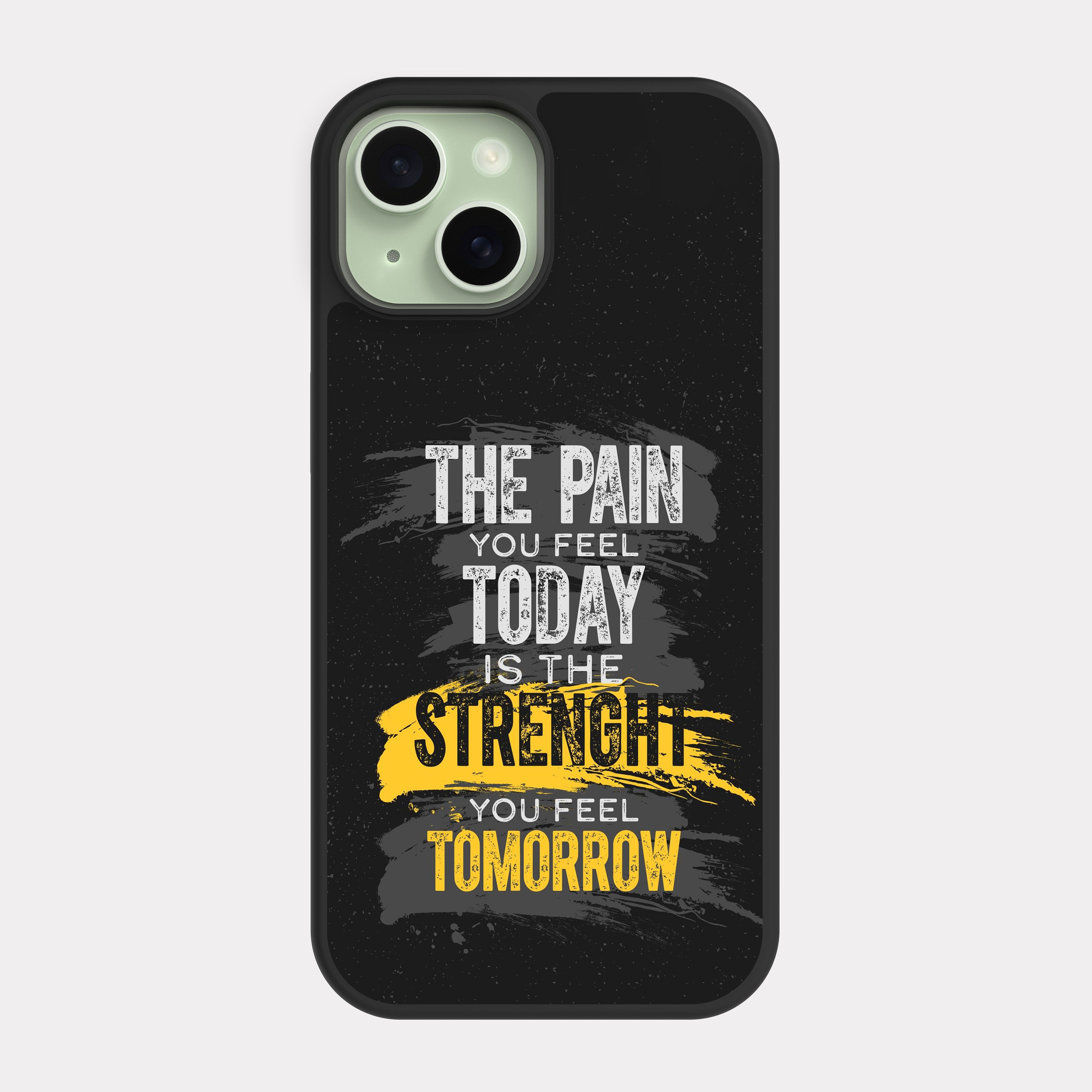 iPhone 15 case cover English Quote Pain And Strenght