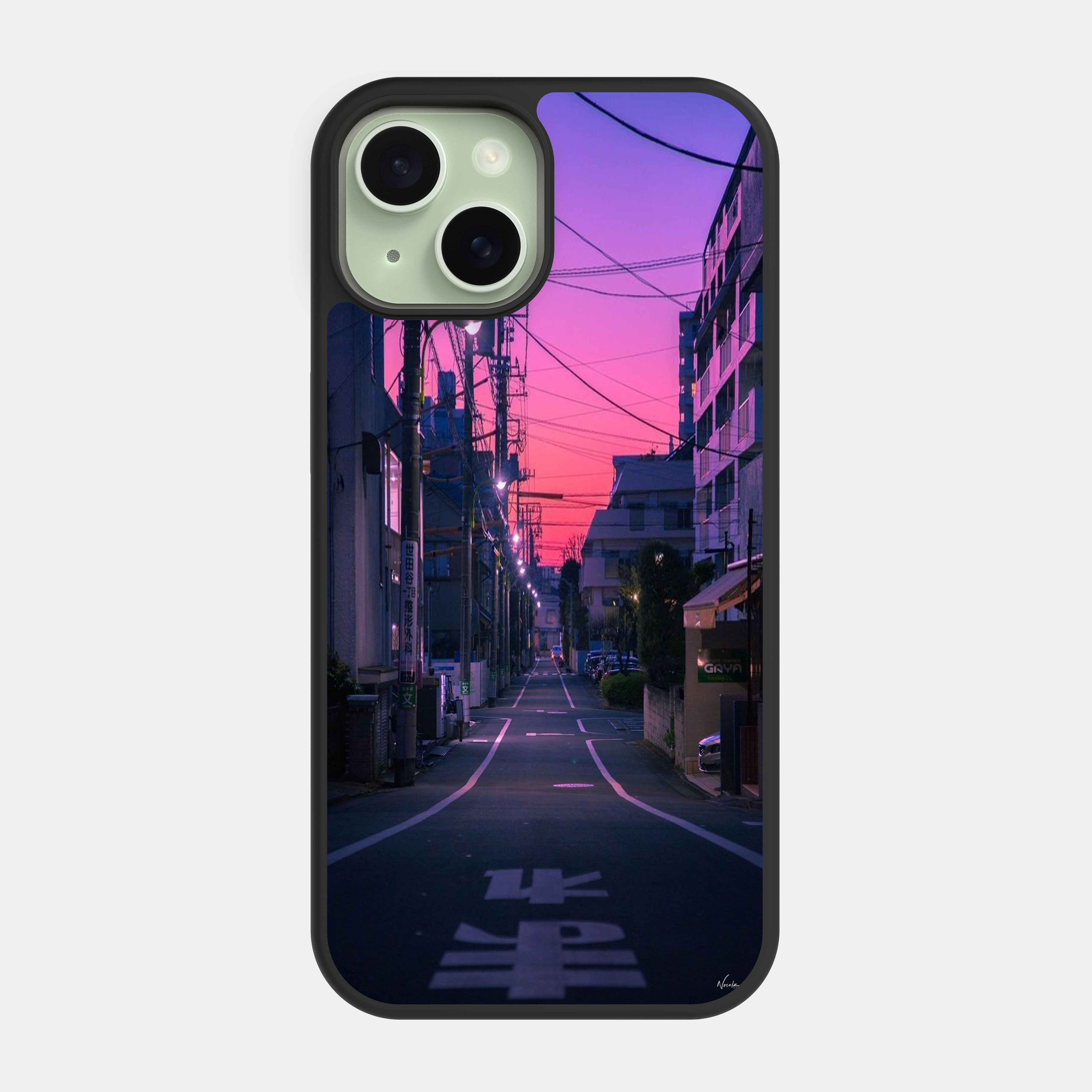 iPhone 15 case cover Japanese street Pink