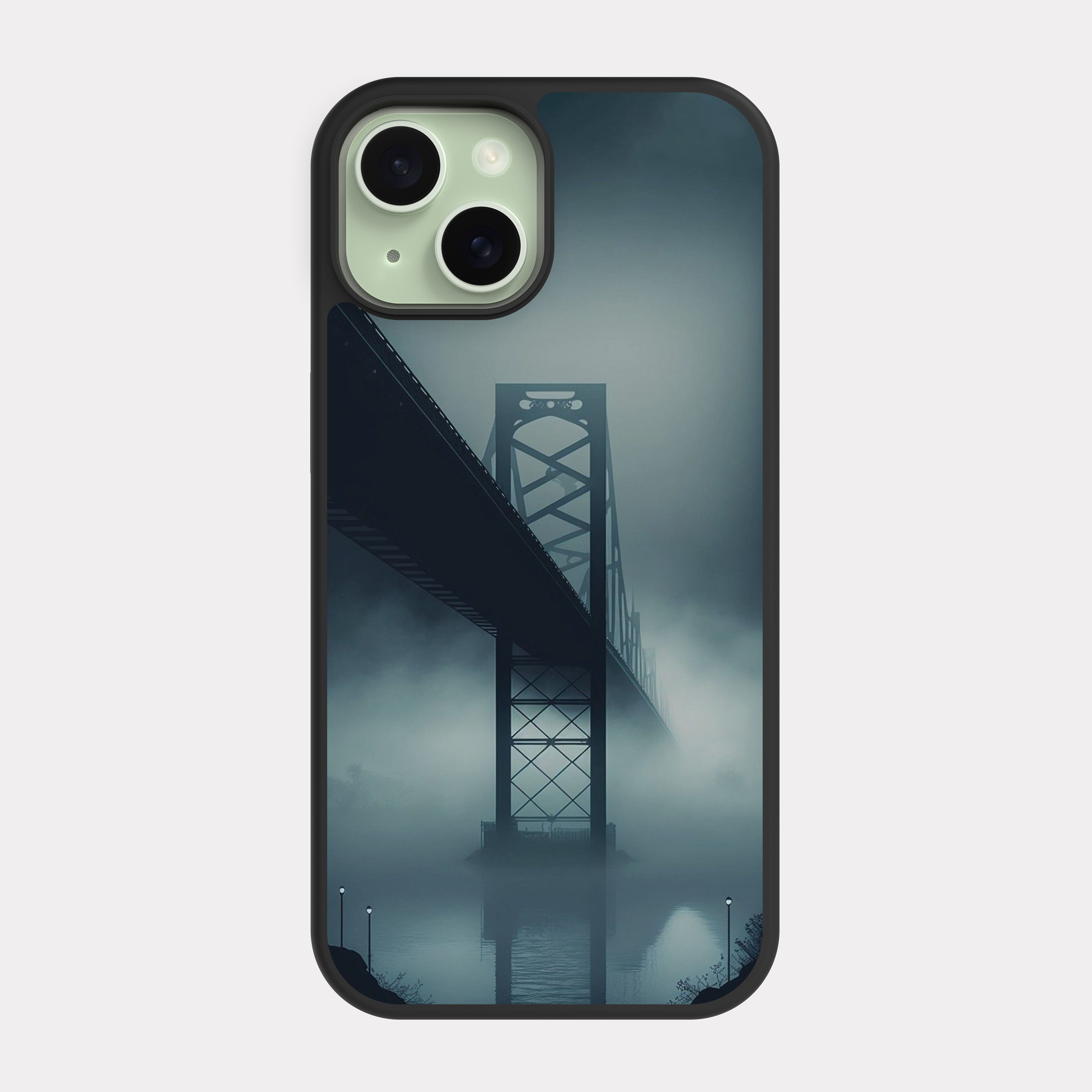 iPhone 15 case cover Car Bridge Grey